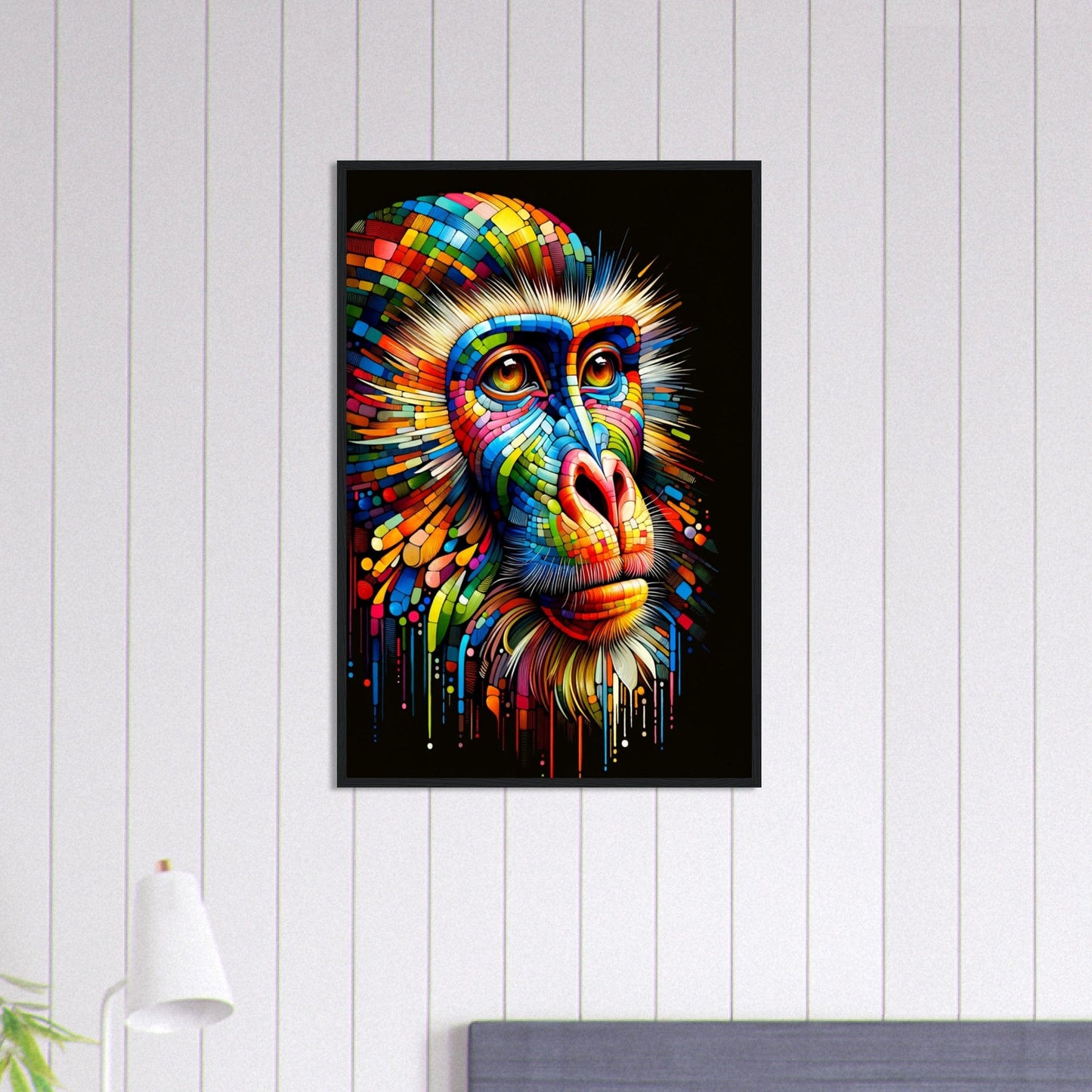 Canvanation Print Material 60x90 cm / 24x36″ Tableau Singe Pop Art Forme Géométrique