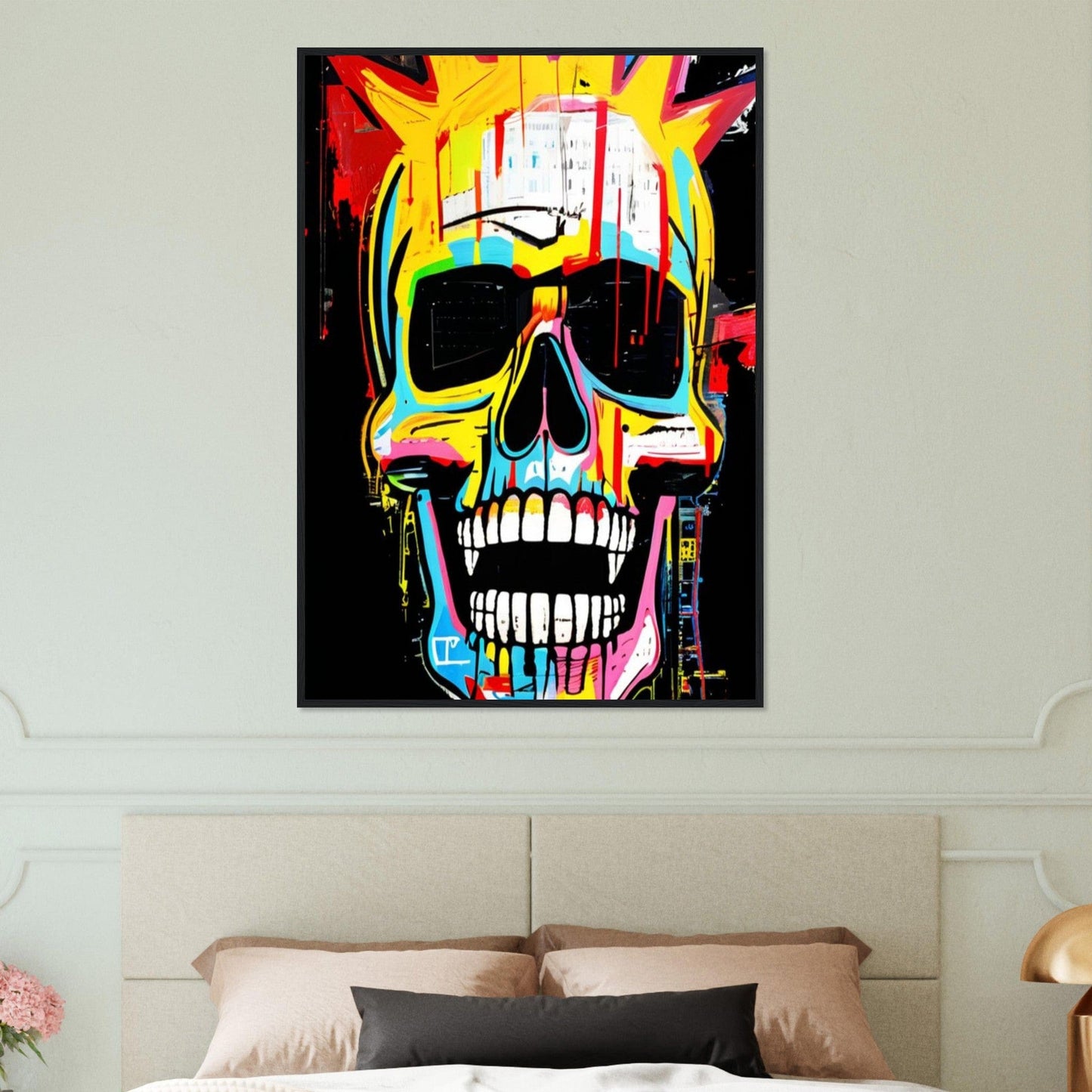 Canvanation Print Material Tableau Tête De Mort Graffiti