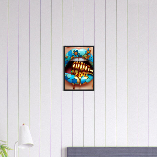 Canvanation Print Material 30x45 cm / 12x18″ Tableau Levres Miel Bleu