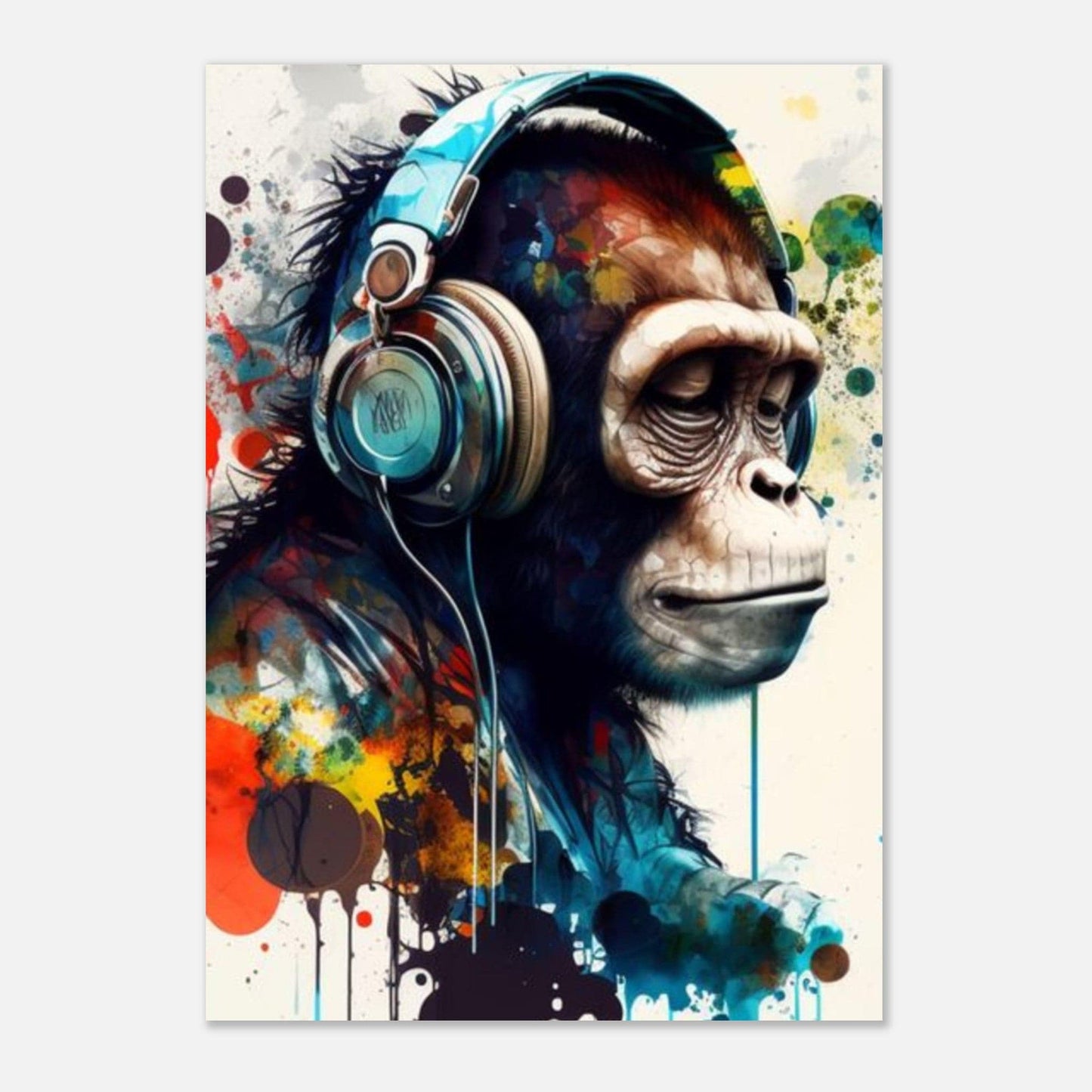 Canvanation Print Material Poster Singe Casque Bleu Couleur