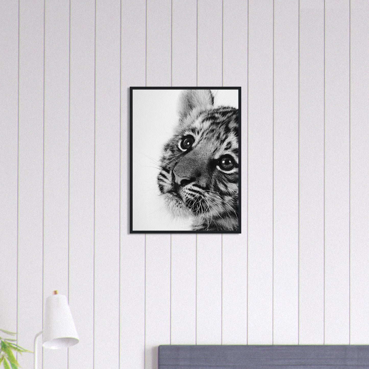 Canvanation Print Material 45x60 cm / 18x24″ Tableau Photo Noir Et Blanc-Animal-Lionceau
