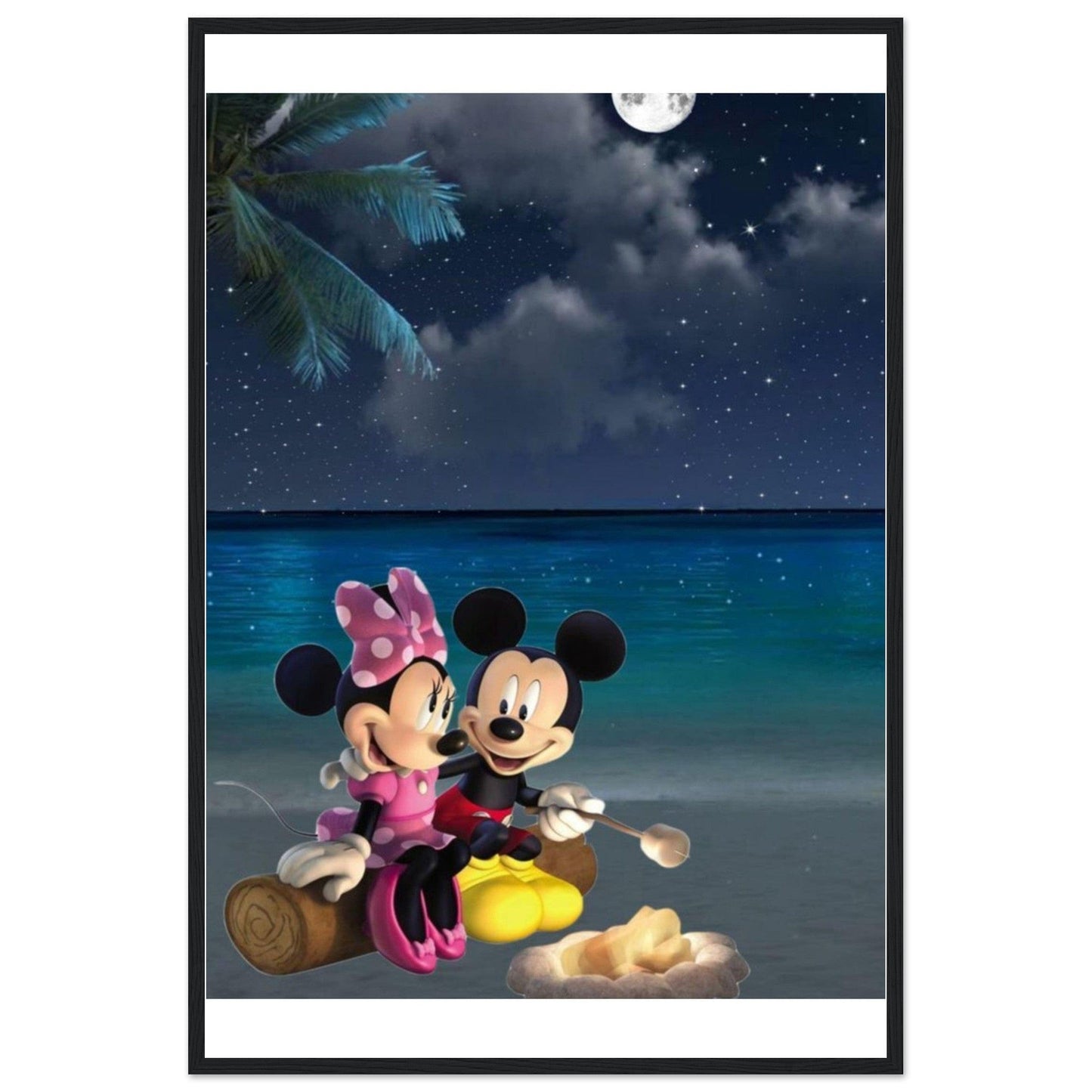 Gelato Print Material 60x90 cm / 24x36″ Tableau Mickey et Minnie Nuit