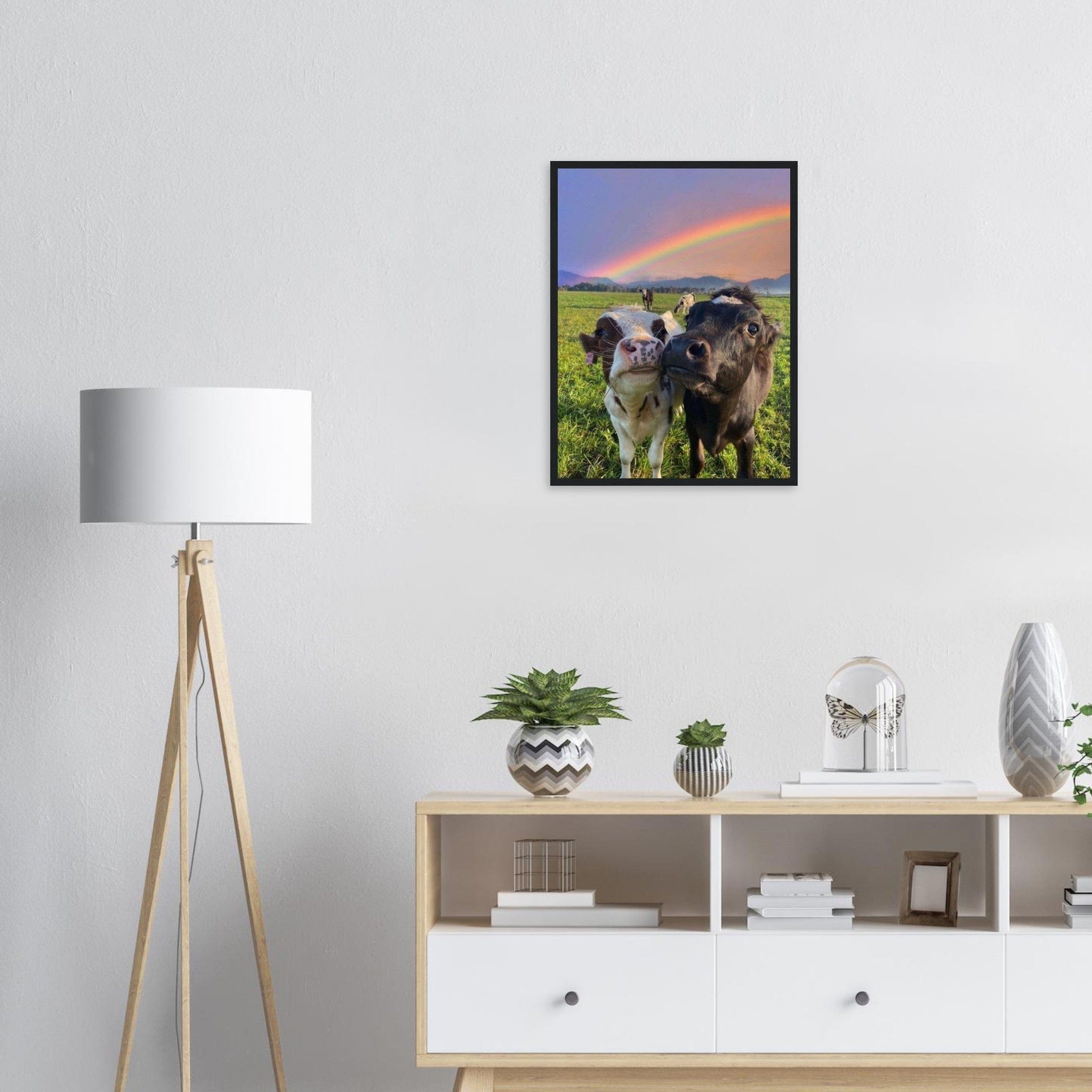 Canvanation Print Material Tableau Vache Arc En Ciel