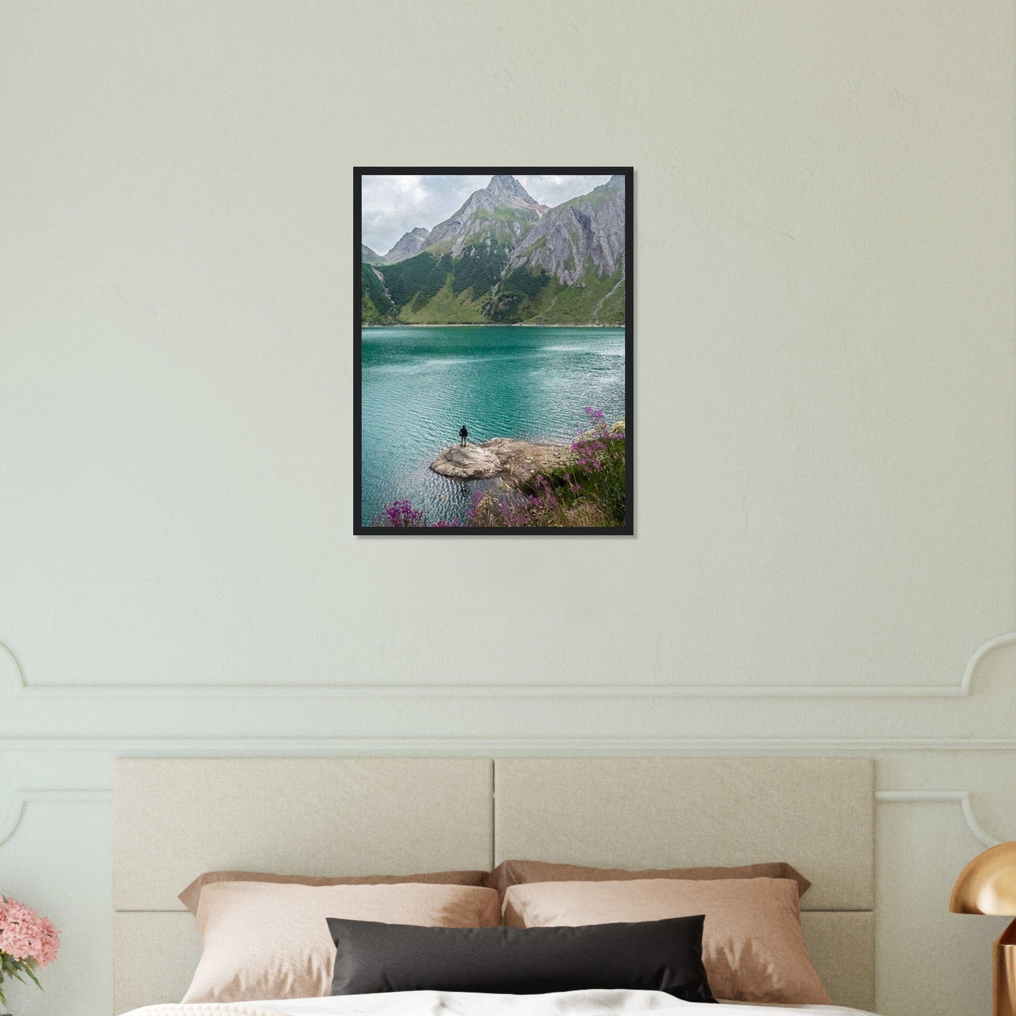 Canvanation Print Material 45x60 cm / 18x24″ Cadre En Bois Montagne Lac
