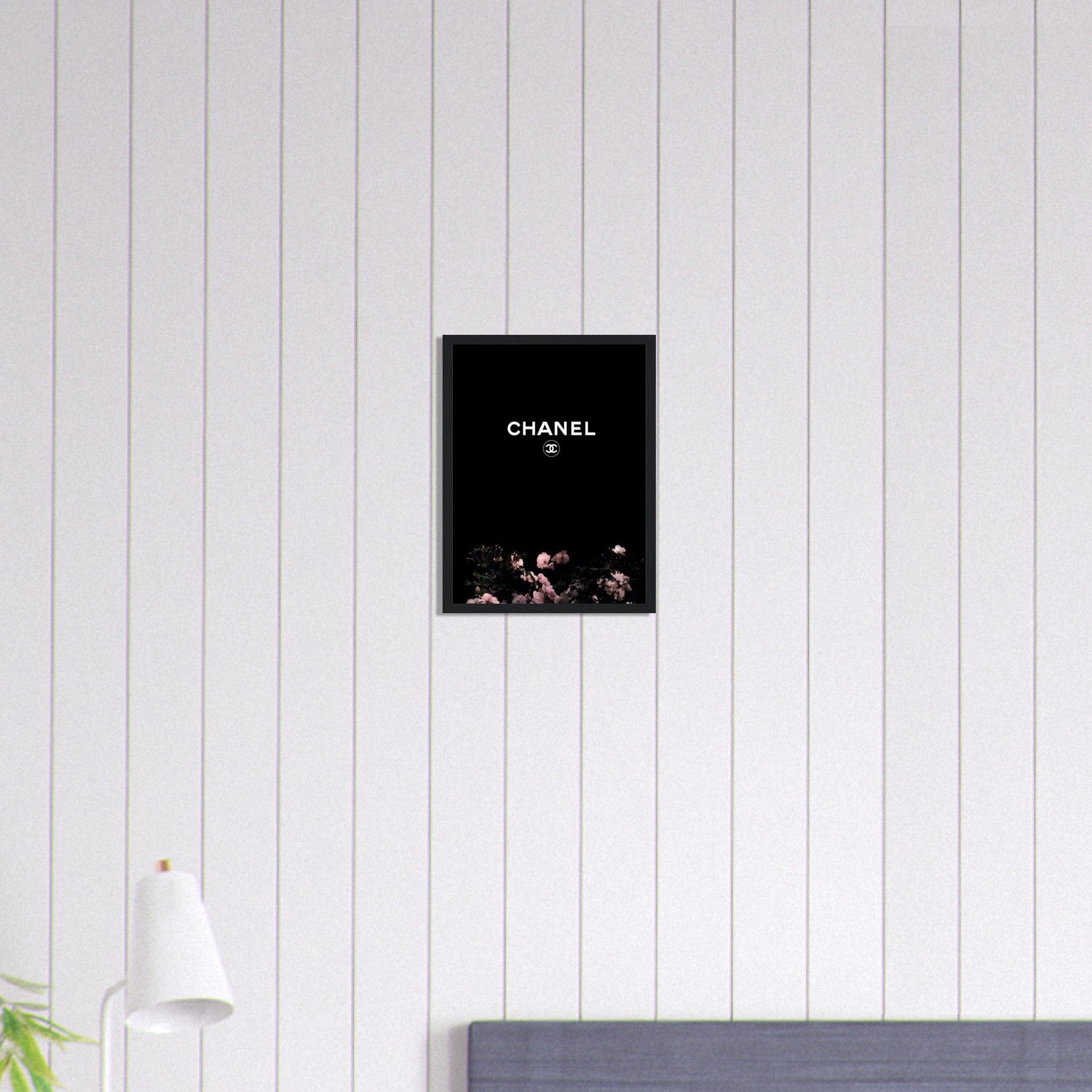 Canvanation Print Material 30x40 cm / 12x16″ Tableau Chanel Floral Noir