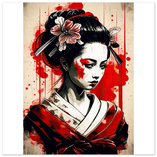 Canvanation Print Material 45x45 cm / 18x18″ Poster Japon Geisha Horreur