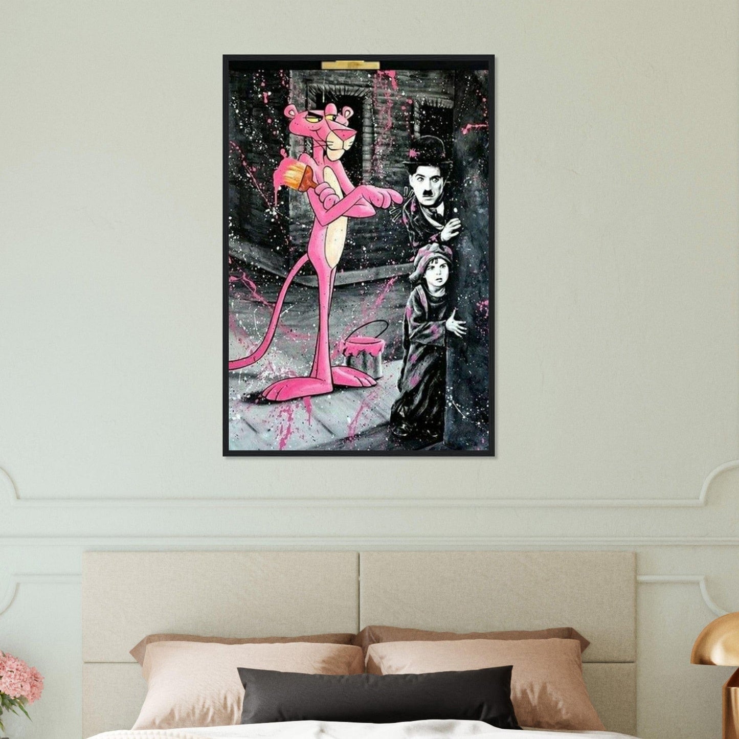 Canvanation Print Material 60x90 cm / 24x36″ Tableau Street Art La panthère rose
