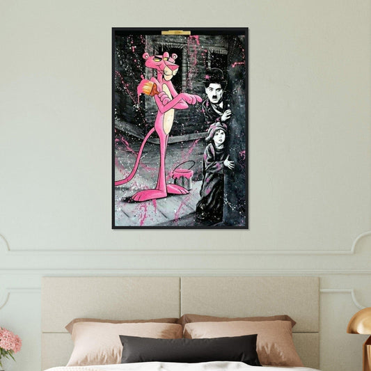 Canvanation Print Material 60x90 cm / 24x36″ Tableau Street Art La panthère rose