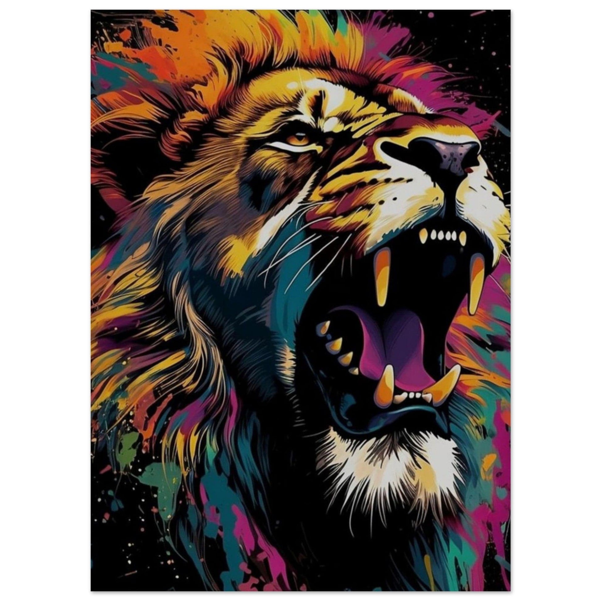 Canvanation Print Material 13x18 cm / 5x7″ Poster Lion Pop Art Multicolore
