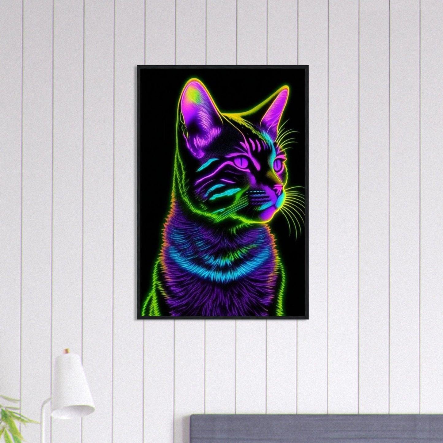 Canvanation Print Material 60x90 cm / 24x36″ Tableau Chat Pop Art Neon