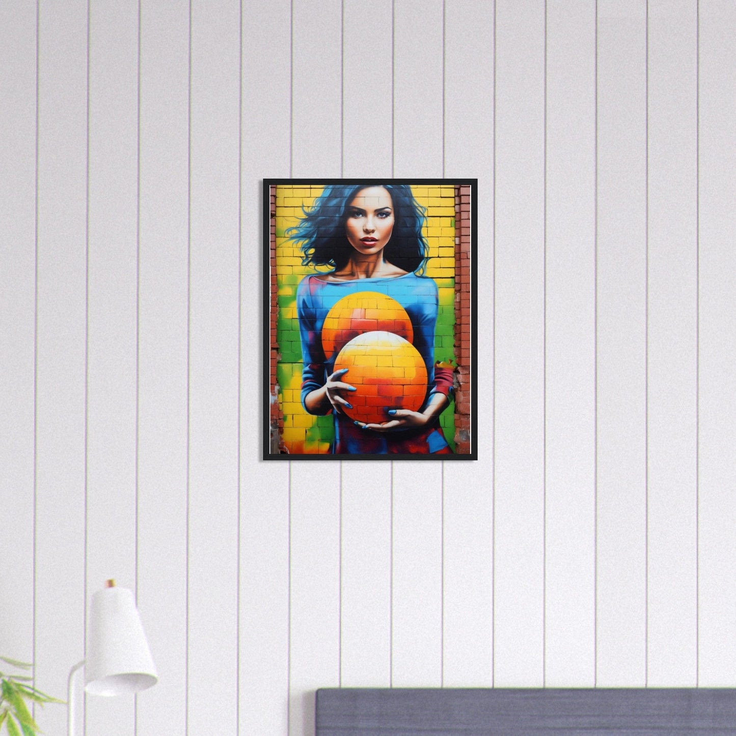 Canvanation Print Material 45x60 cm / 18x24″ Tableaux Street Art Femme Monde Rond