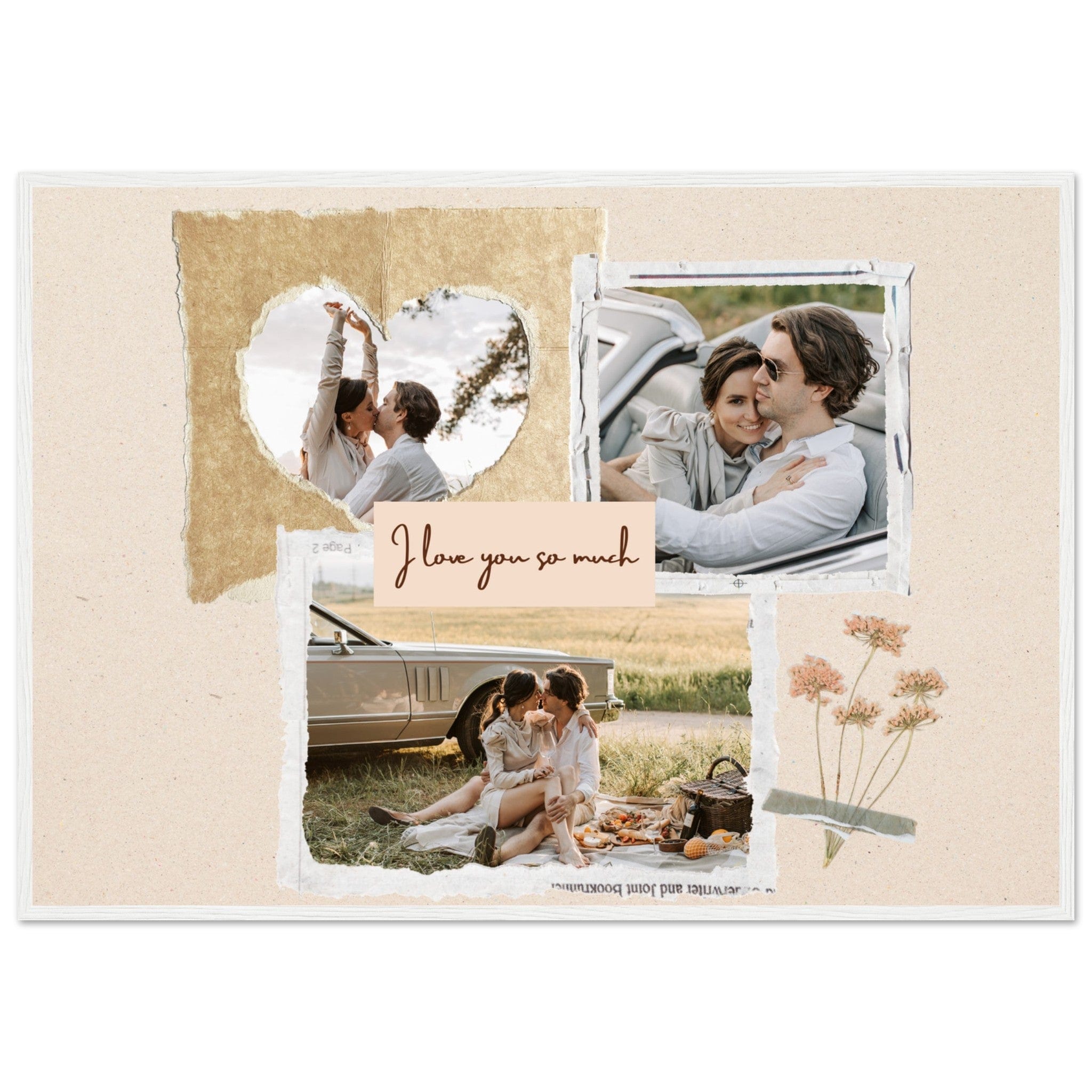 Canvanation Print Material 70x100 cm / 28x40″ / Blanc Pele Mèle Couple "I Love You So Much"