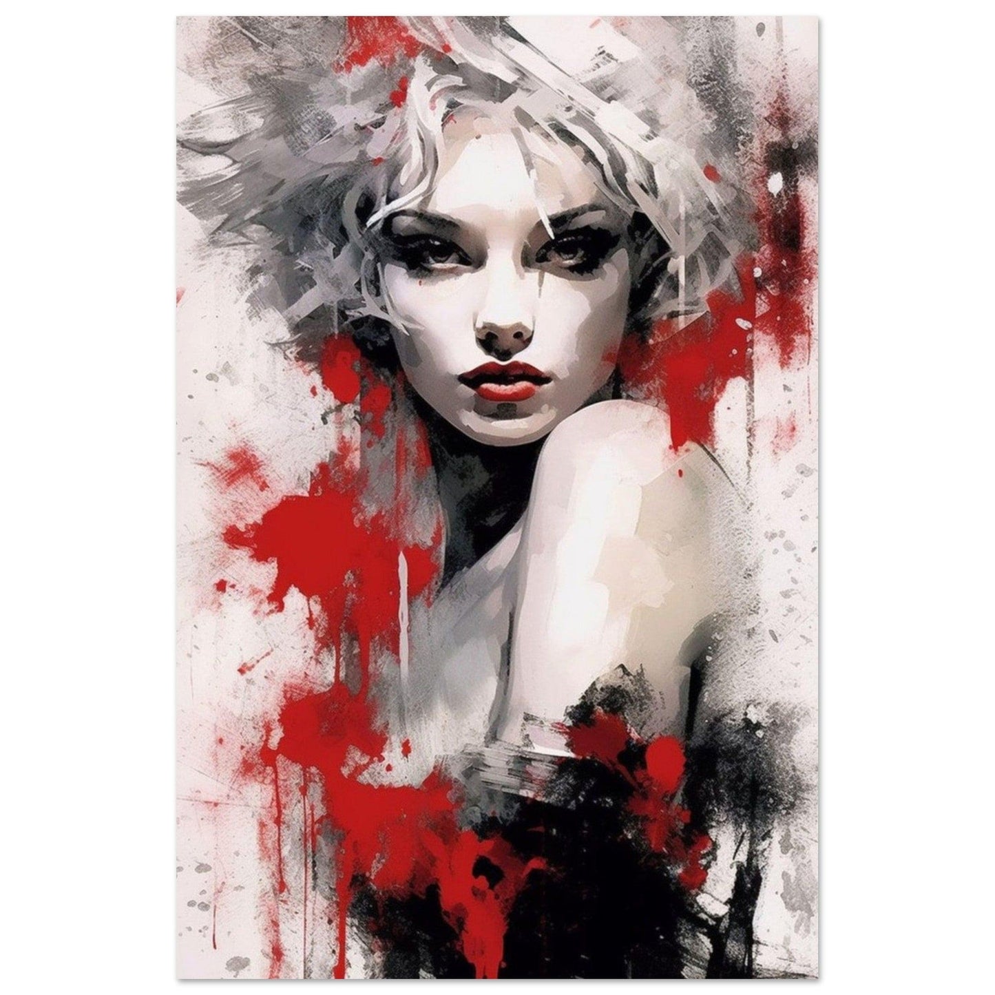 Gelato Print Material 60x90 cm / 24x36″ Peinture Portrait De Femme Abstrait