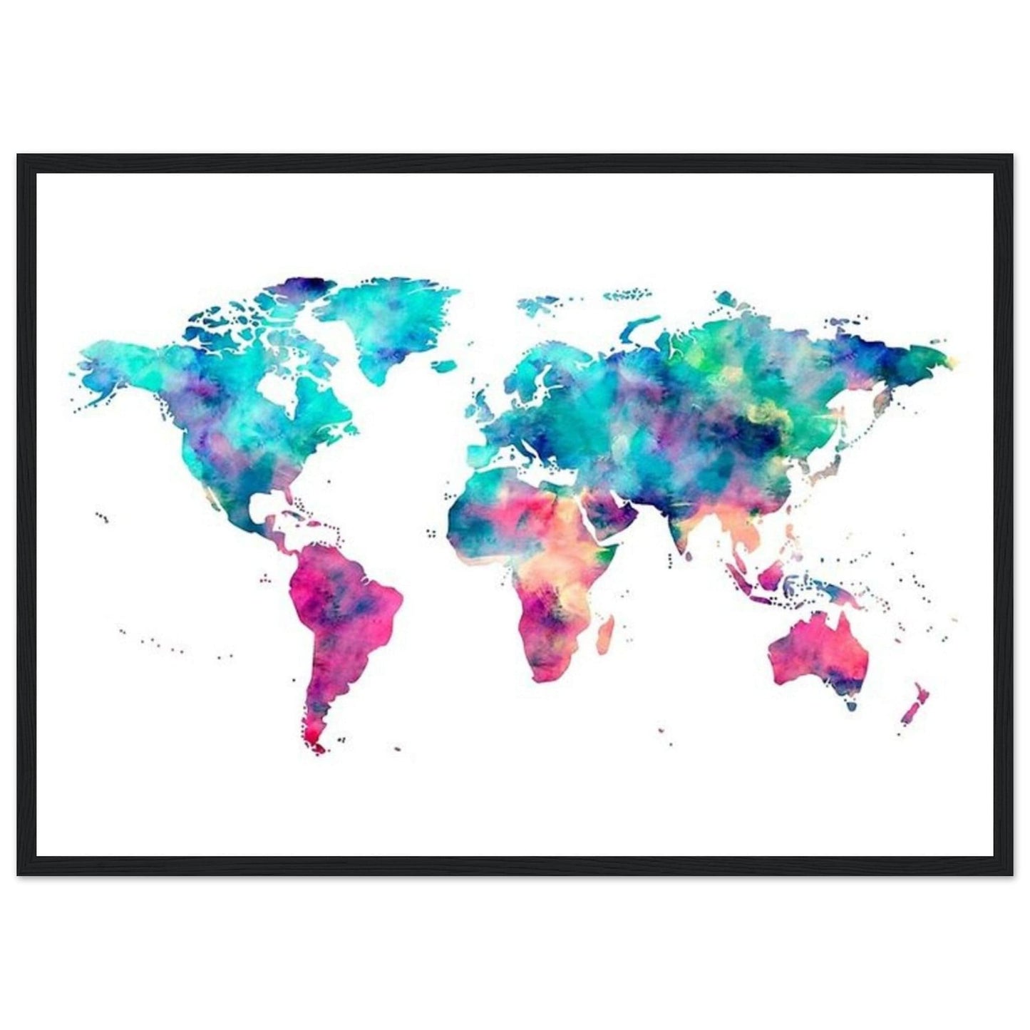 Canvanation Print Material 50x70 cm / 20x28″ Tableau Planisphere Du Monde - Terres Lointaines