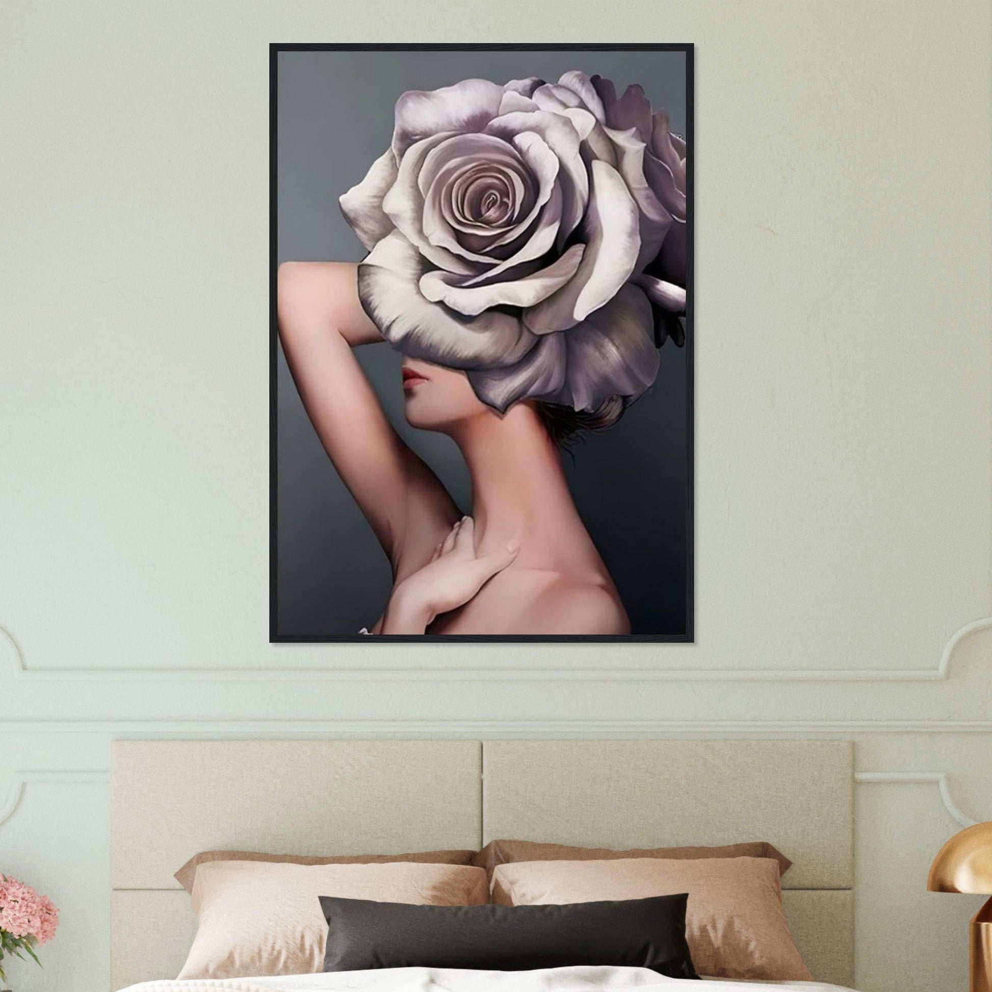 Canvanation Print Material Tableau Femme Fleurs Cheveux Violet Et Blanc