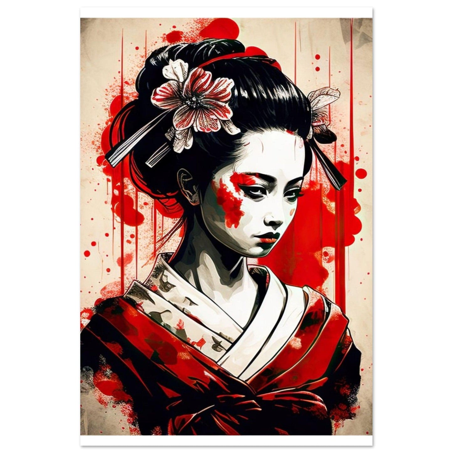 Canvanation Print Material 60x90 cm / 24x36″ Poster Japon Geisha Horreur