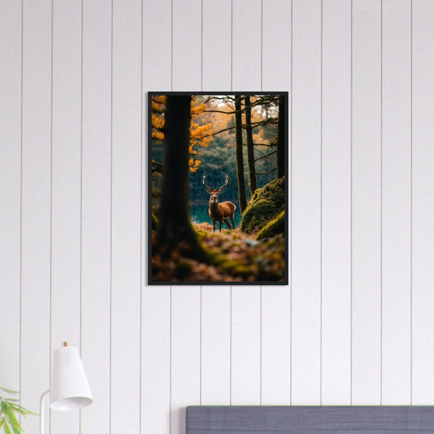 Canvanation Print Material 50x70 cm / 20x28″ Tableau Cerf Dans les Brumes du Matin