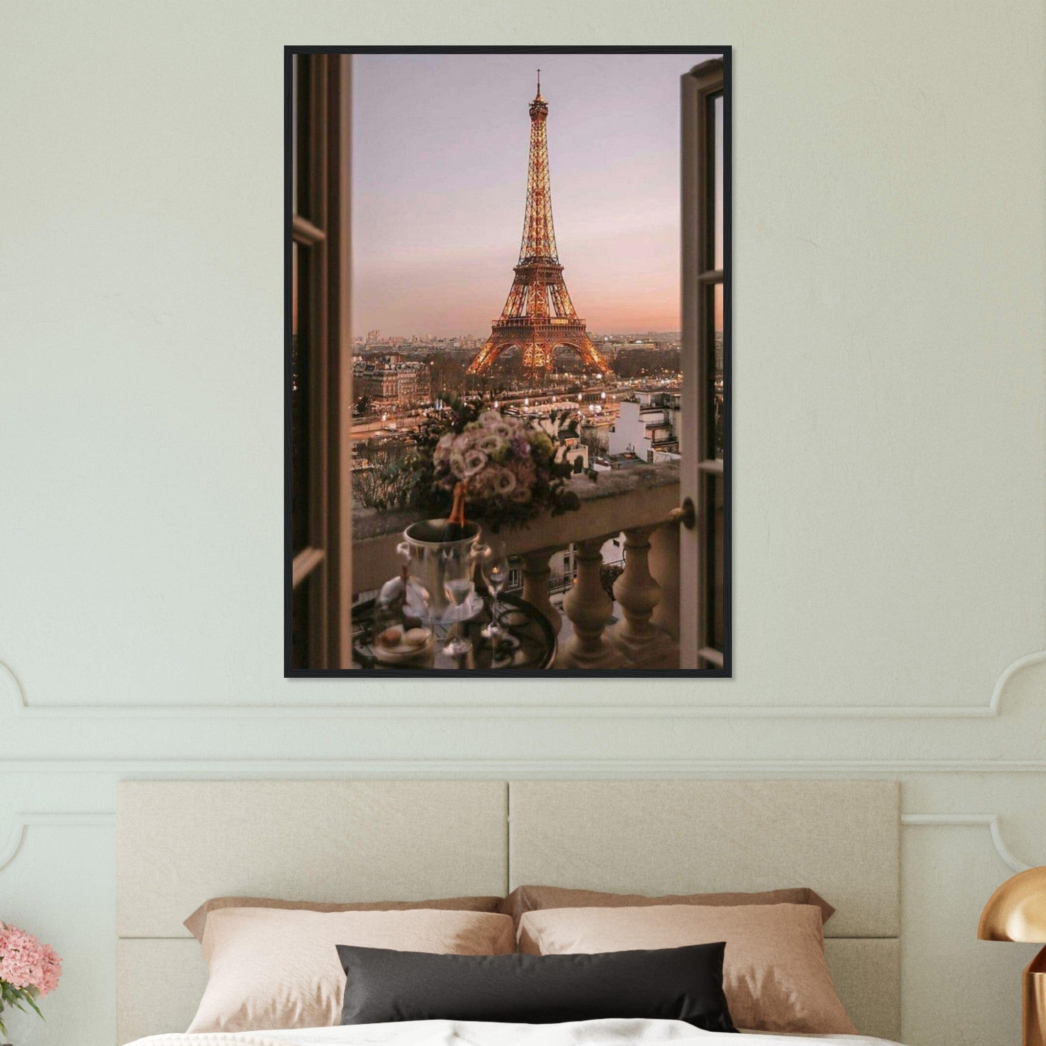 Canvanation Print Material 70x100 cm / 28x40″ Tableau Tour Eiffel Paris Vue Chambre