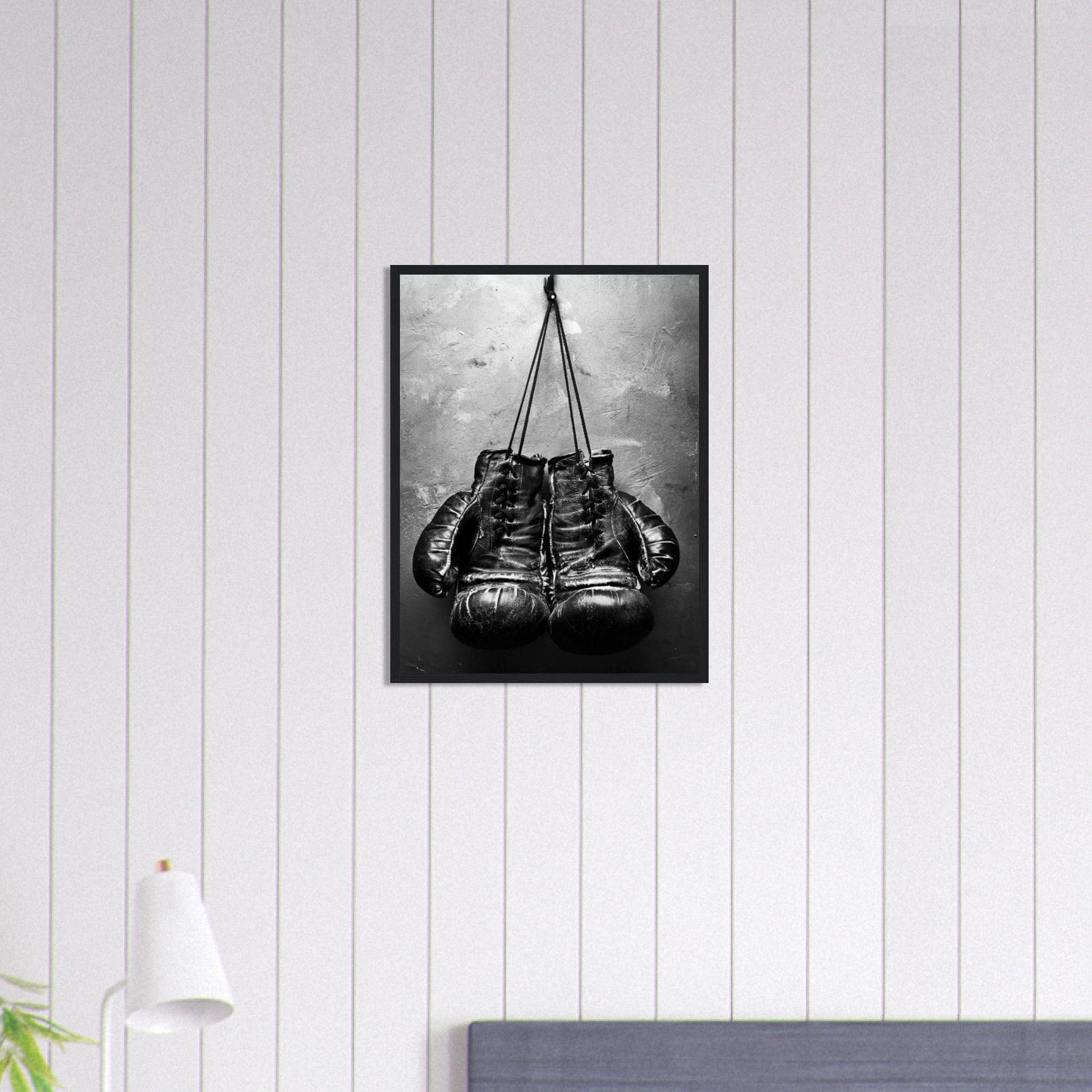 Canvanation Print Material Tableau Boxe Gants Fond Noir