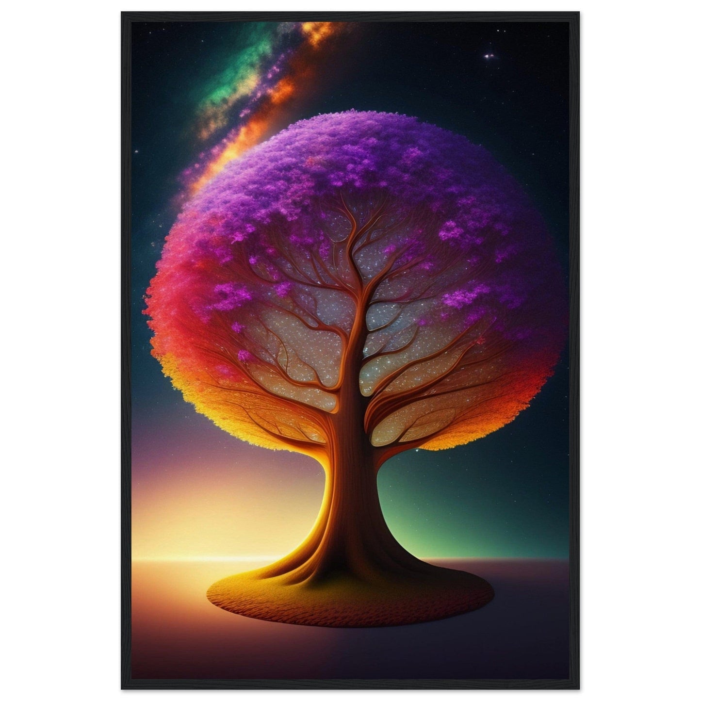 Canvanation Print Material 60x90 cm / 24x36″ / Noir Tableau Arbre De Vie Le Cœur Vert