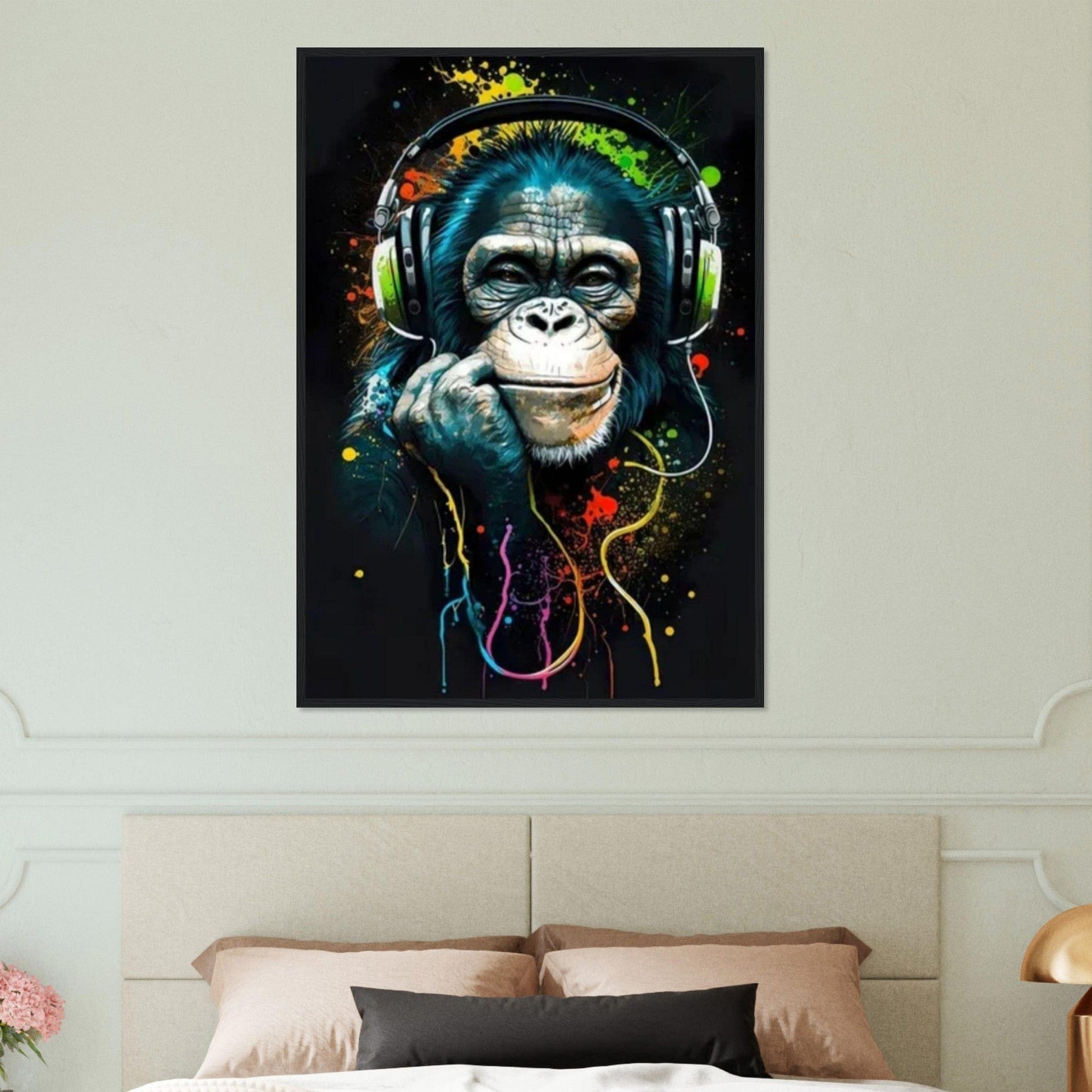 Canvanation Print Material Tableau Singe Pop Art Avec Un Casque
