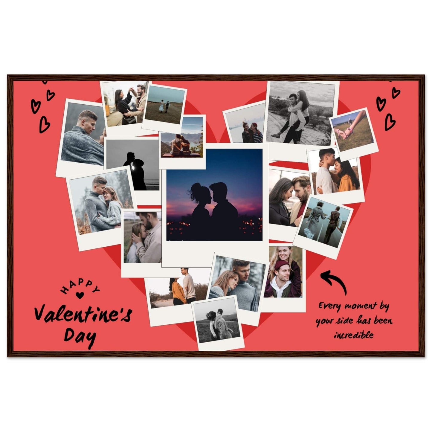 Canvanation Print Material 60x90 cm / 24x36″ / Noir Bois Pele Mele Cadre Photo Couple "Every Moment"