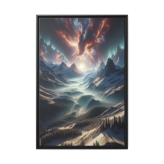 Printify Canvas 61.00 Cm″ x 91.40 Cm″ (Vertical) Tableau Sérénité Altitudinale : Les Cimes en Fusion