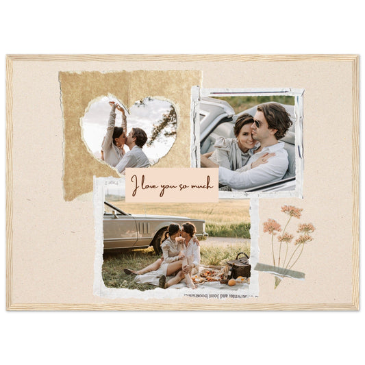 Canvanation Print Material 50x70 cm / 20x28″ / Bois Pele Mèle Couple "I Love You So Much"