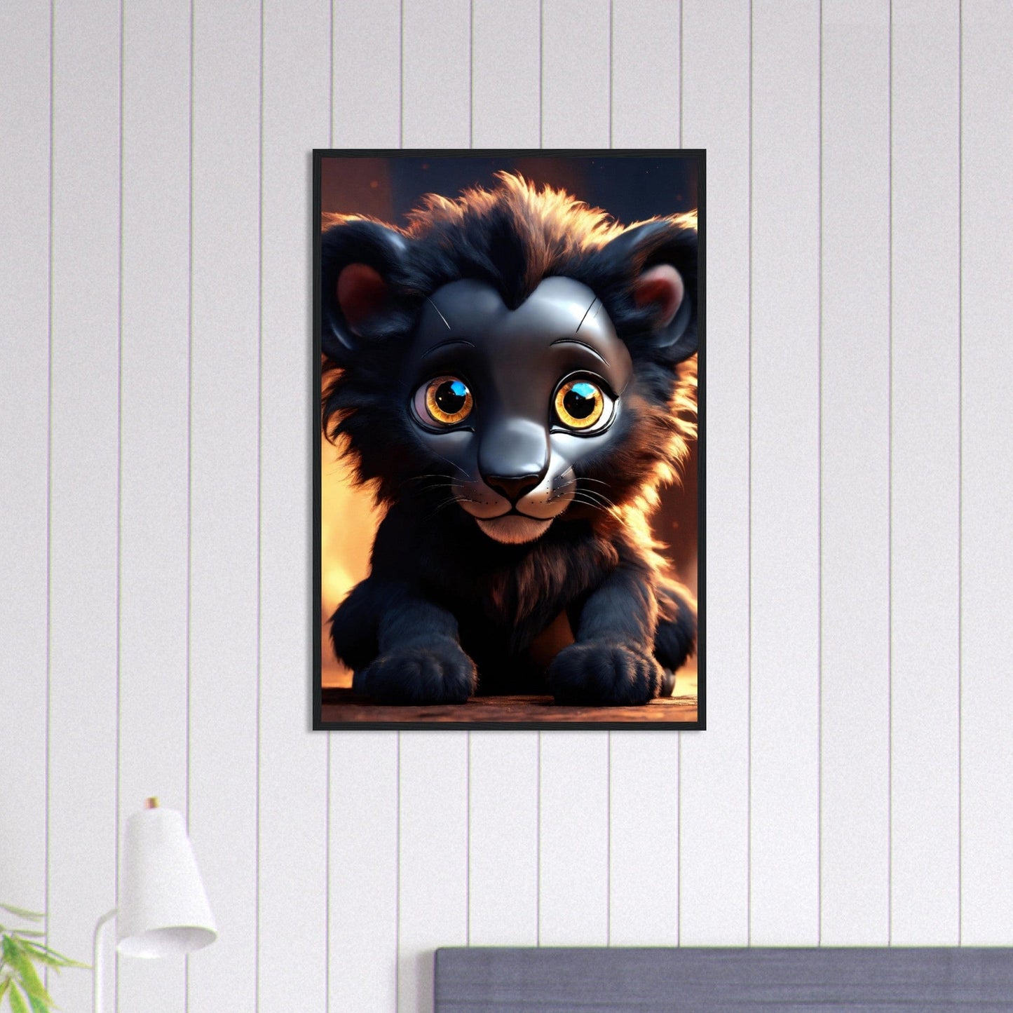 Canvanation Print Material 60x90 cm / 24x36″ Tableau Lionceau Premiers Pas Royaux