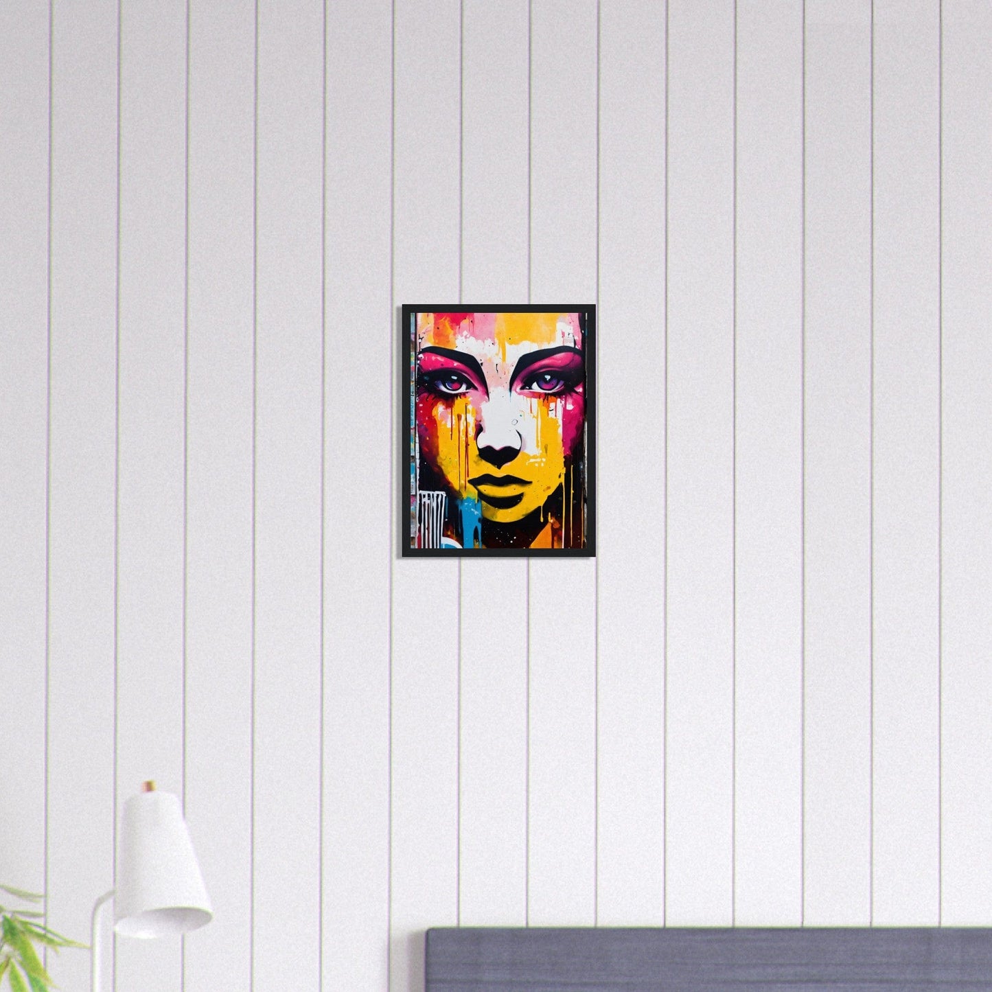 Canvanation Print Material 30x40 cm / 12x16″ Tableau Street Art Peinture Femme Jaune