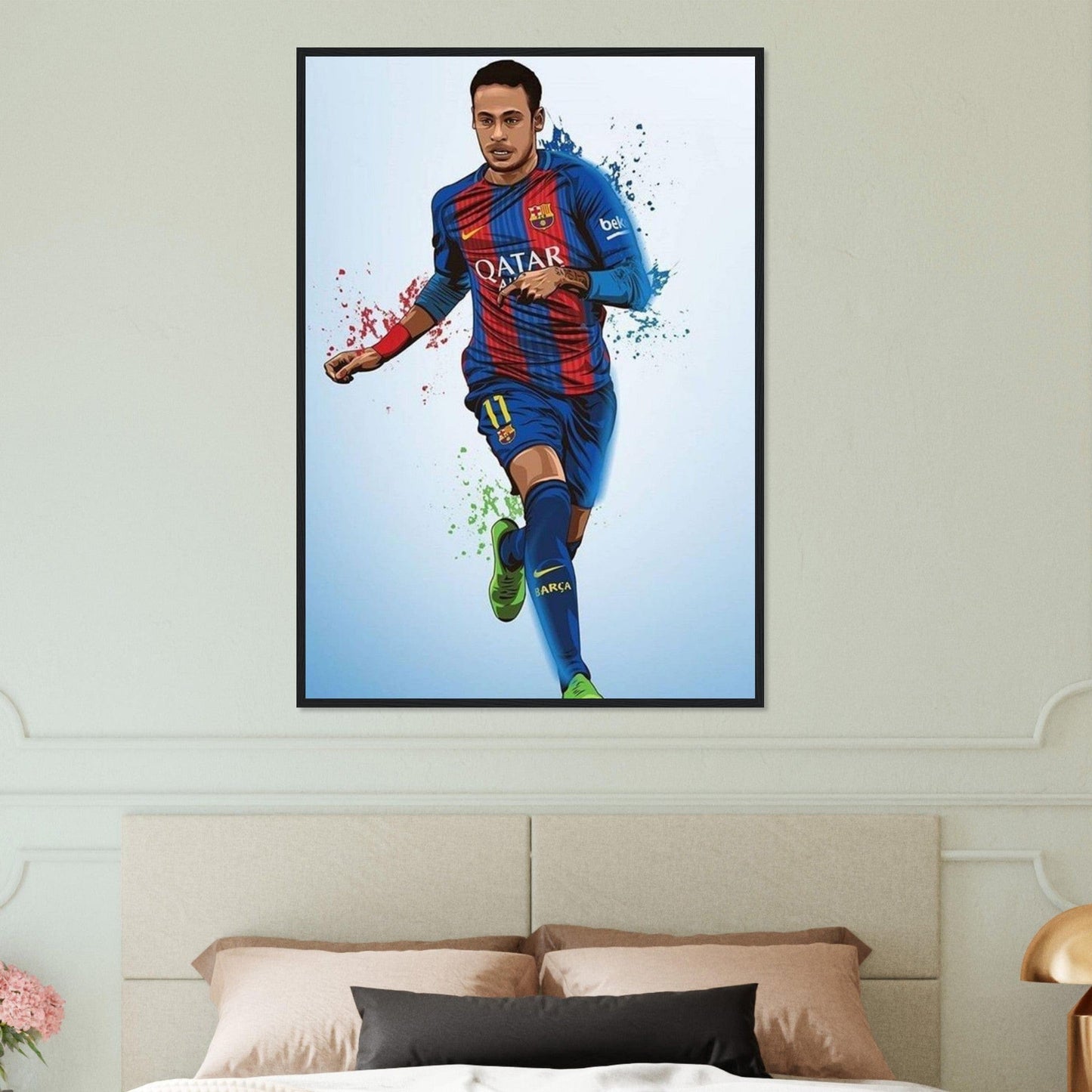 Canvanation Print Material 70x100 cm / 28x40″ Tableau Joueur De Foot Neymar Qatar