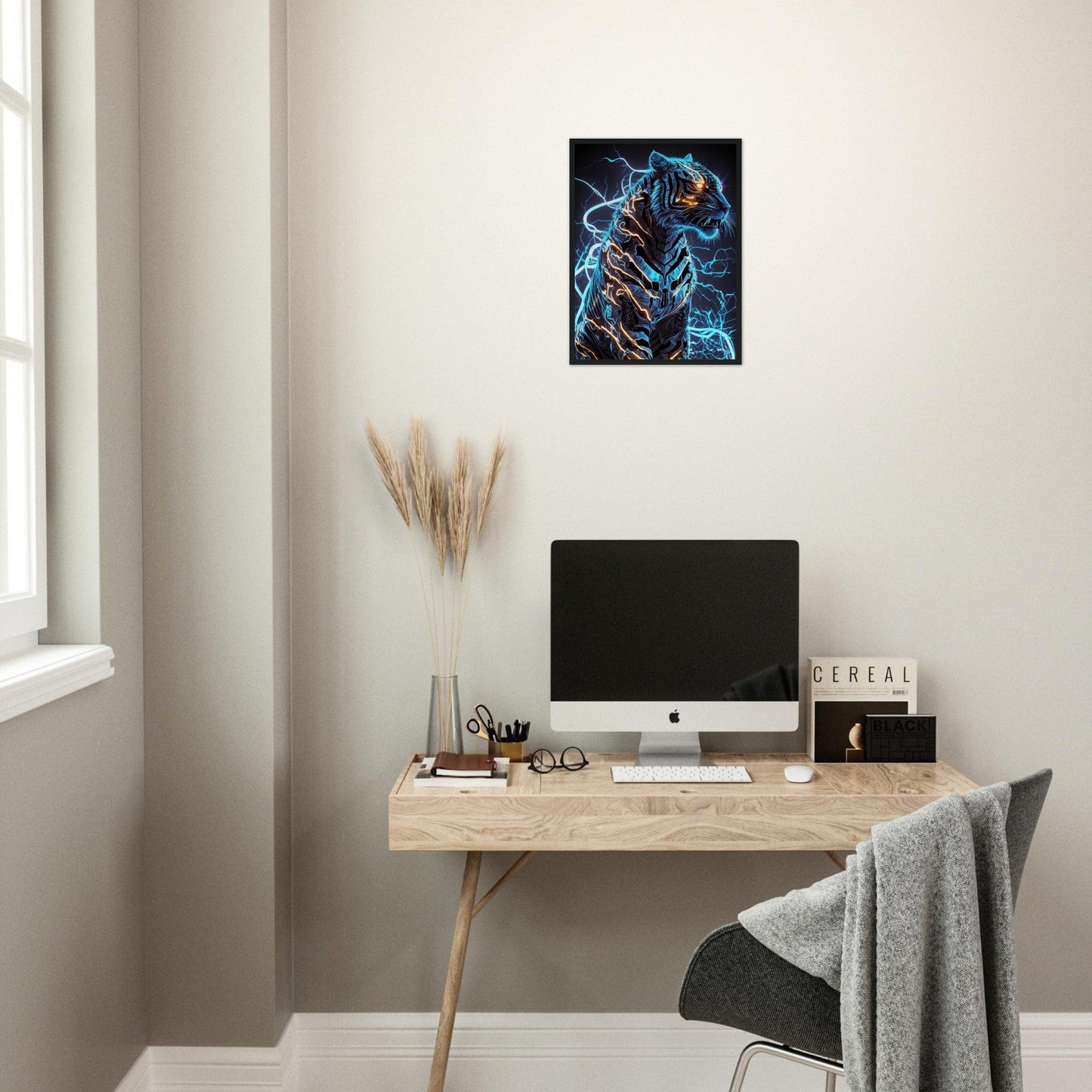 Canvanation Print Material Tableau Tigre Multicolore