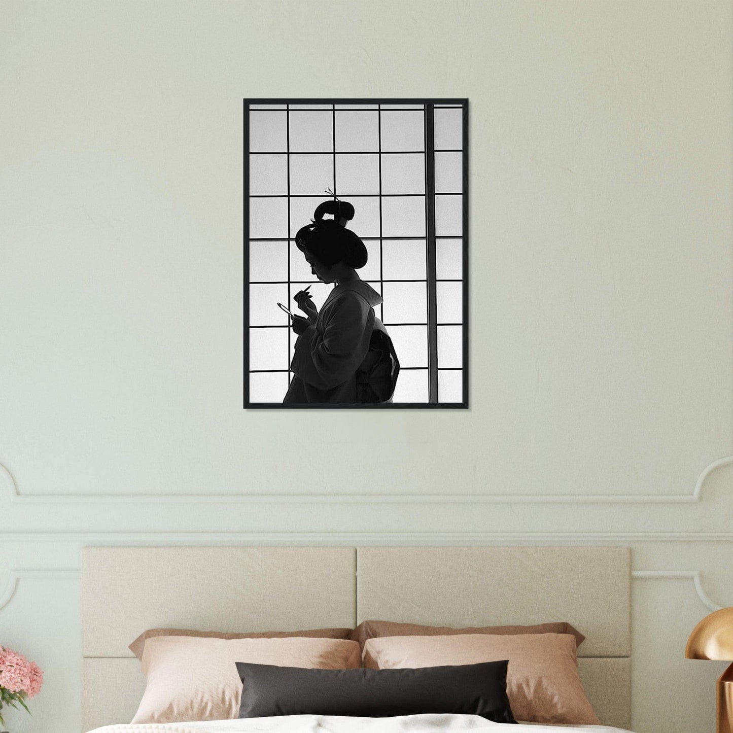 Canvanation Print Material 50x70 cm / 20x28″ Tableau Japon Geisha Noir Et Blanc