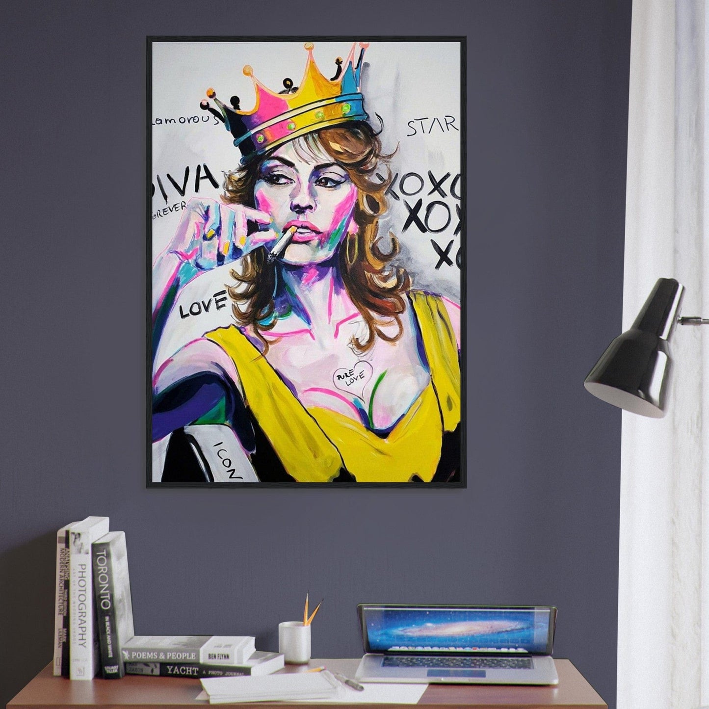 Canvanation Print Material Tableau Street Art Femme avec Couronne