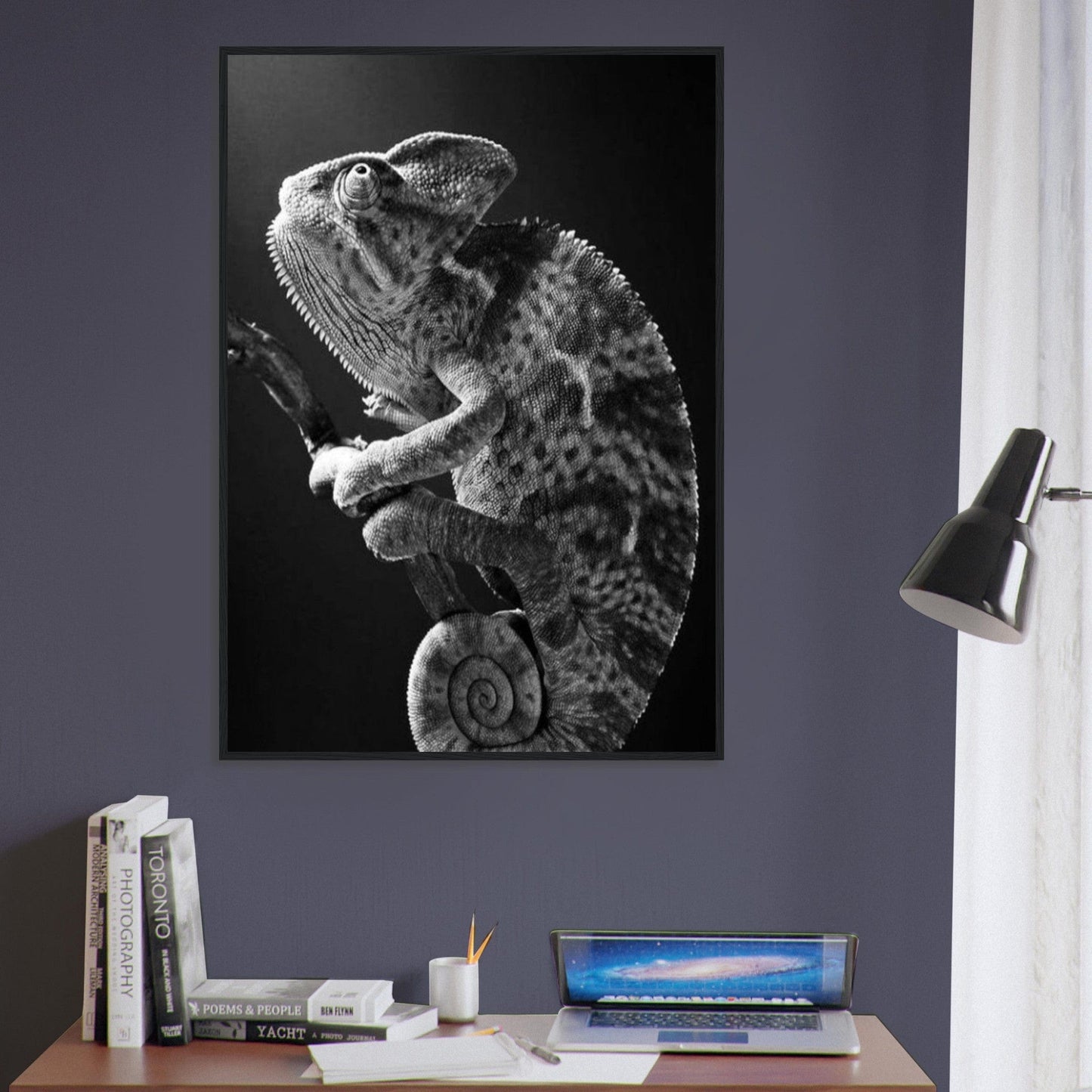 Canvanation Print Material Tableau Photo Noir Et Blanc-Animaux-Caméléon