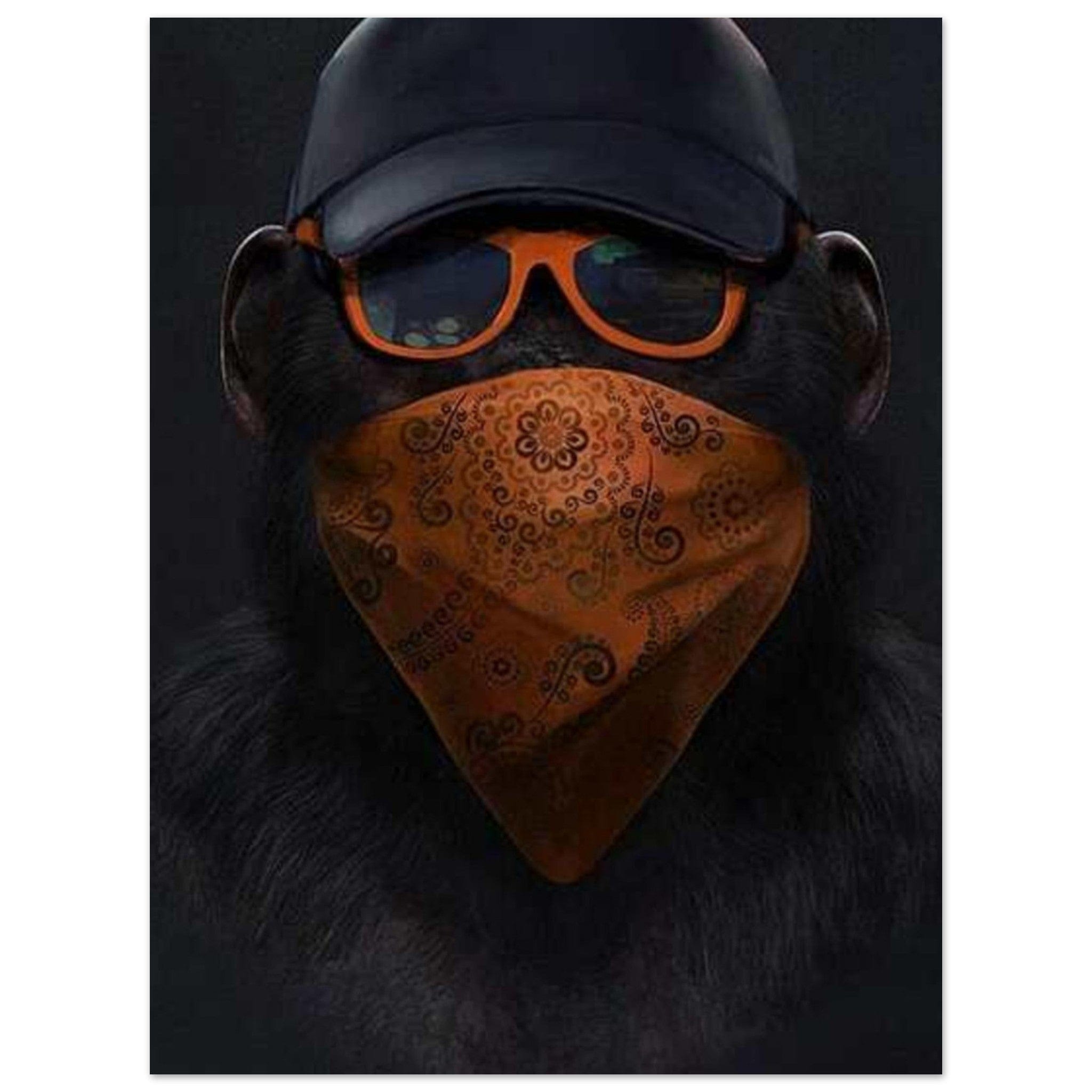 Canvanation Print Material 45x60 cm / 18x24″ Poster Singe Orange Noir