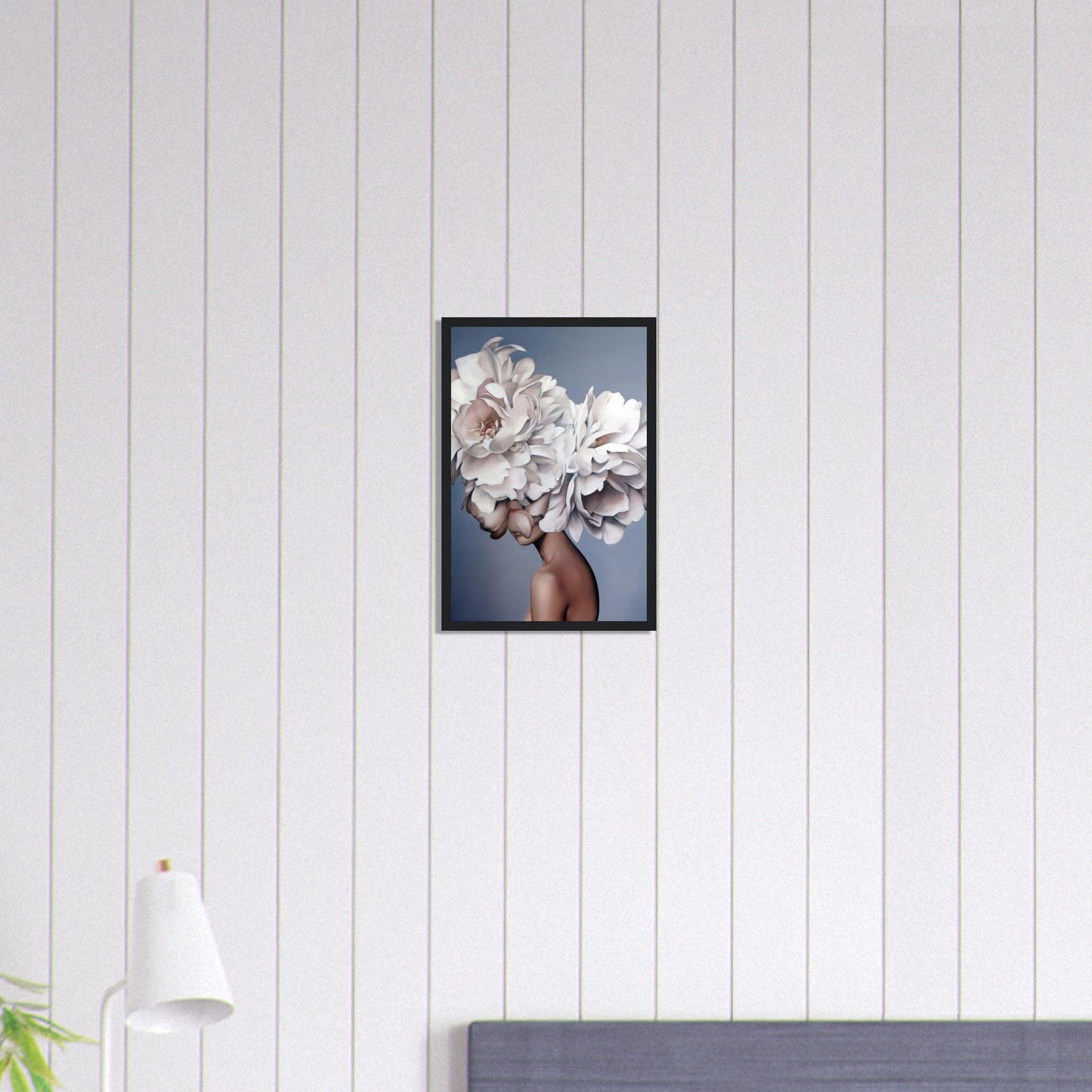 Canvanation Print Material 30x45 cm / 12x18″ Tableau Femme Fleurs Cheveux Blanc Roses