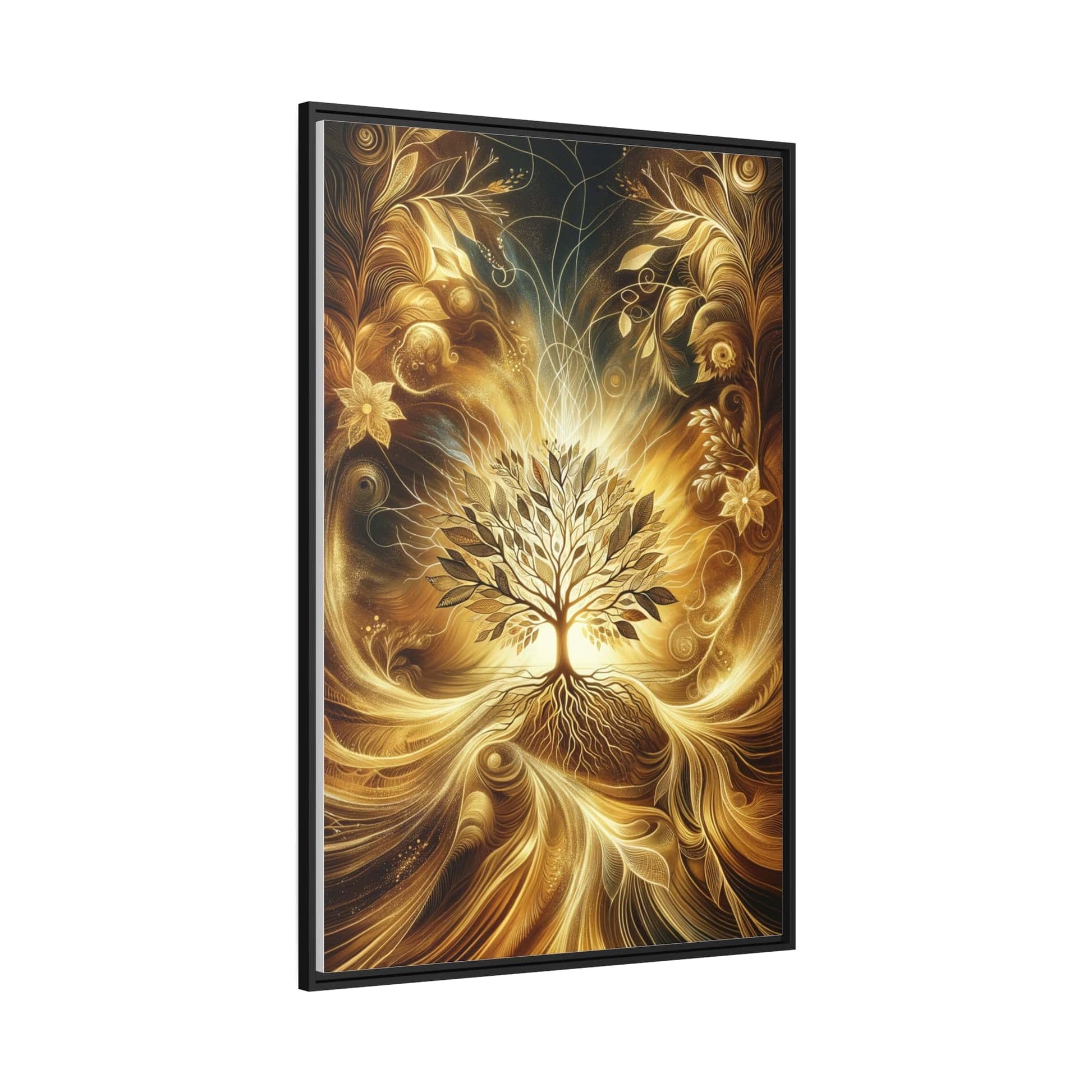 Printify Canvas Tableau L'arbre de vie doré : une œuvre majestueuse scintillant de vie et d'abondance
