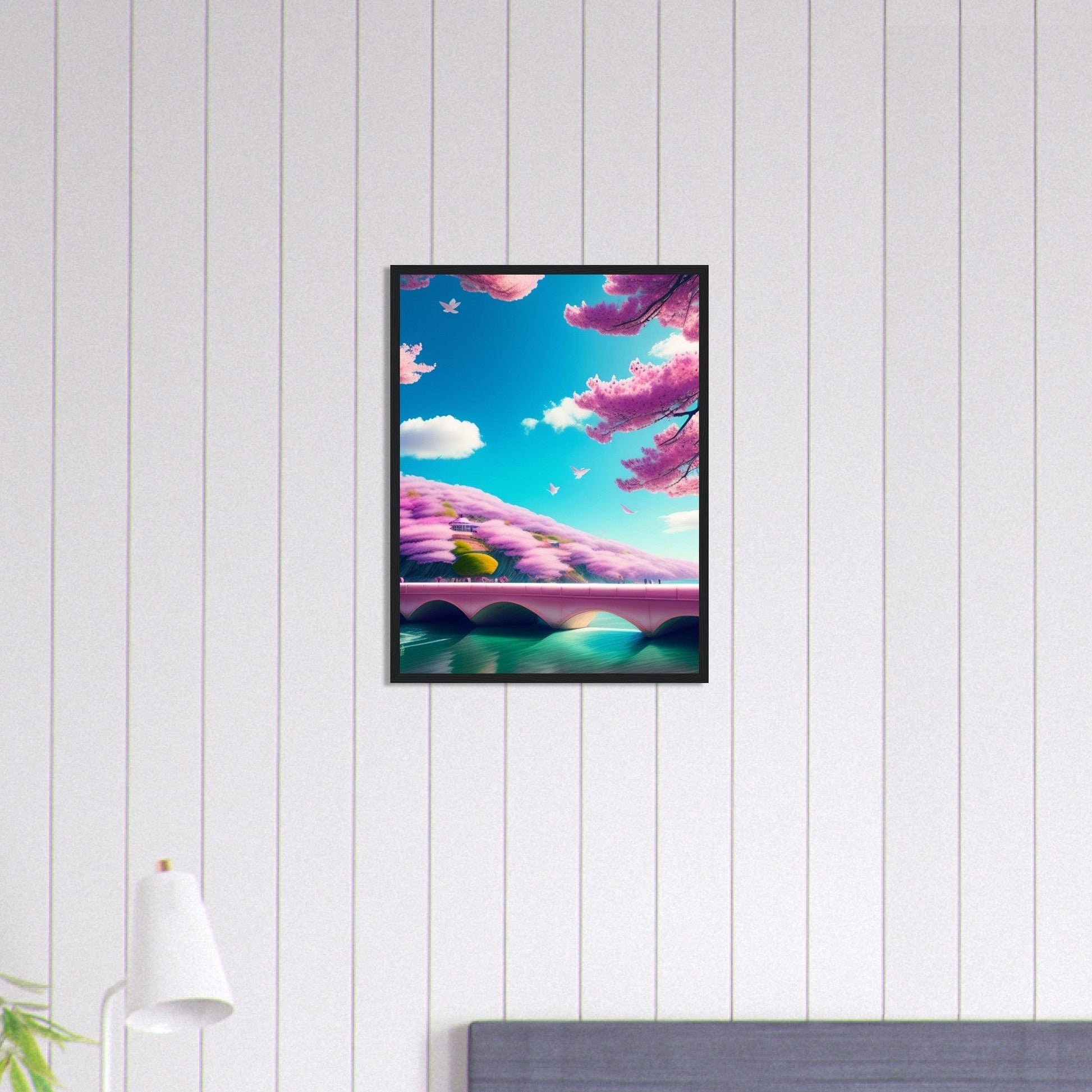 Canvanation Print Material Tableau Fleurs De Cerisier Pont