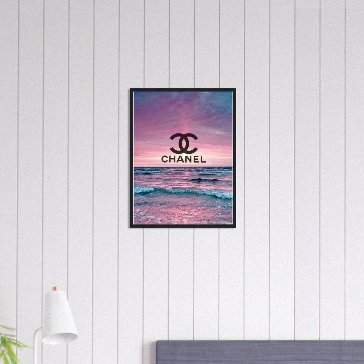 Canvanation Print Material 45x60 cm / 18x24″ Tableau Chanel Fond Mer Rose
