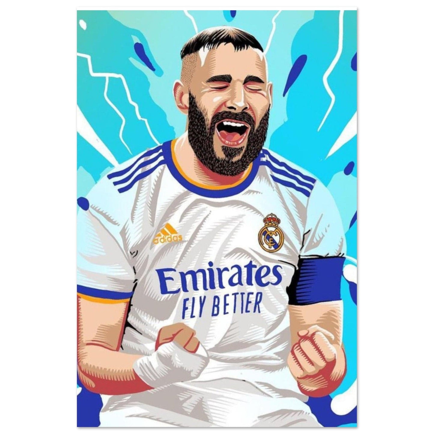 Gelato Print Material 60x90 cm / 24x36″ Poster Football Karim Benzema