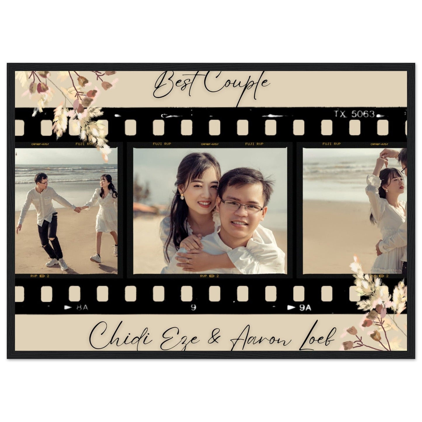 Canvanation Print Material 50x70 cm / 20x28″ / Noir Cadre Photos Pele Mele Couple 'Best Couple"