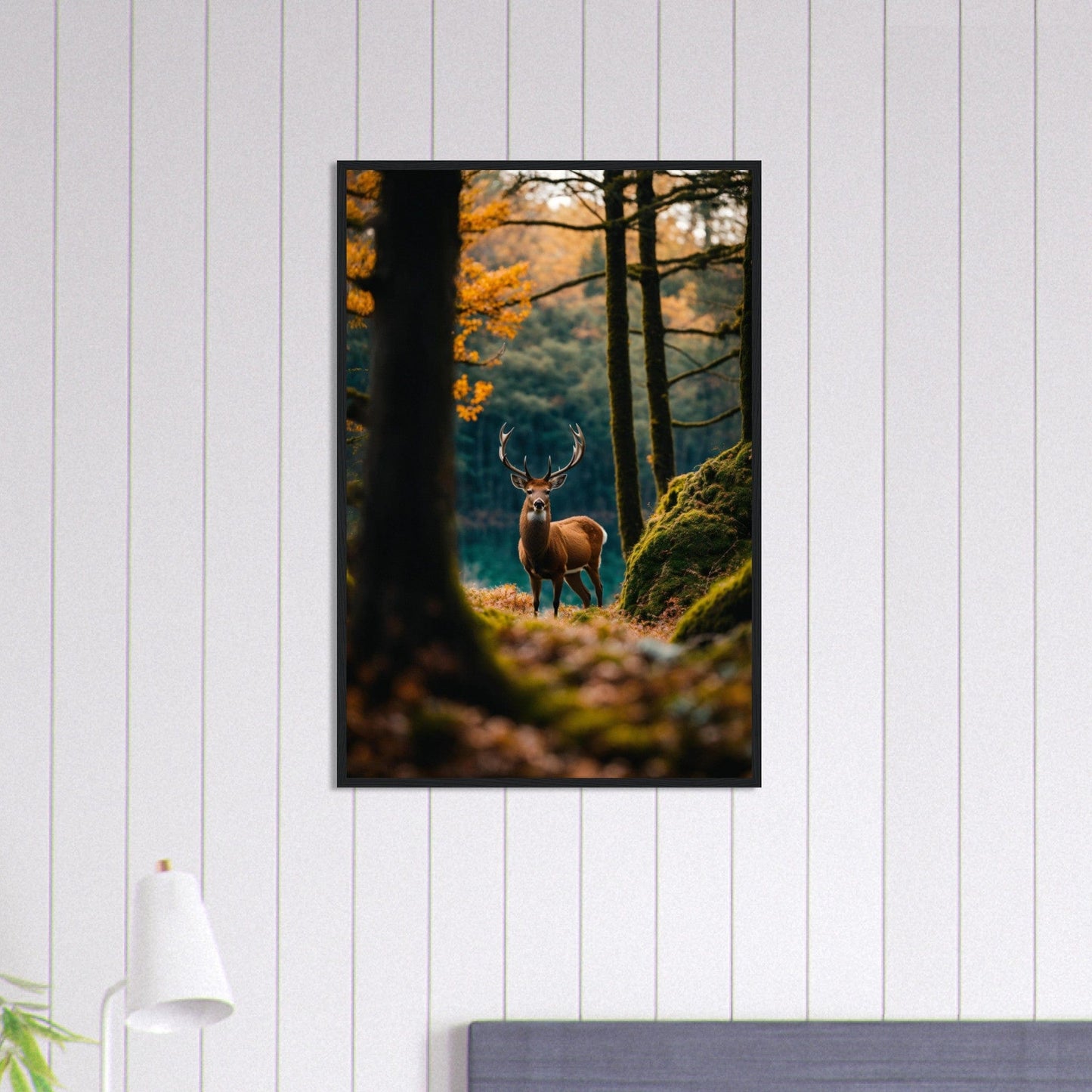 Canvanation Print Material 60x90 cm / 24x36″ Tableau Cerf Dans les Brumes du Matin