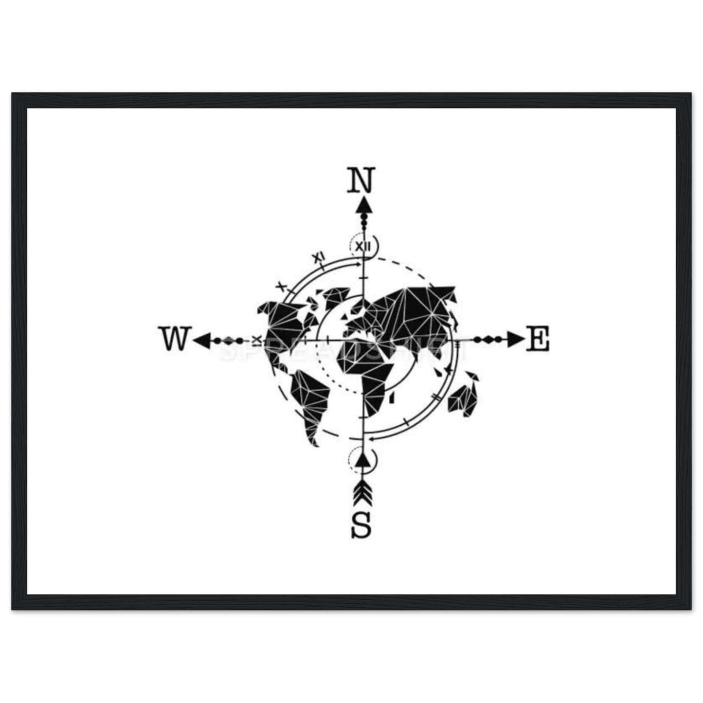 Canvanation Print Material 45x60 cm / 18x24″ Tableau Planisphere Du Monde - Rêves Cartographiques