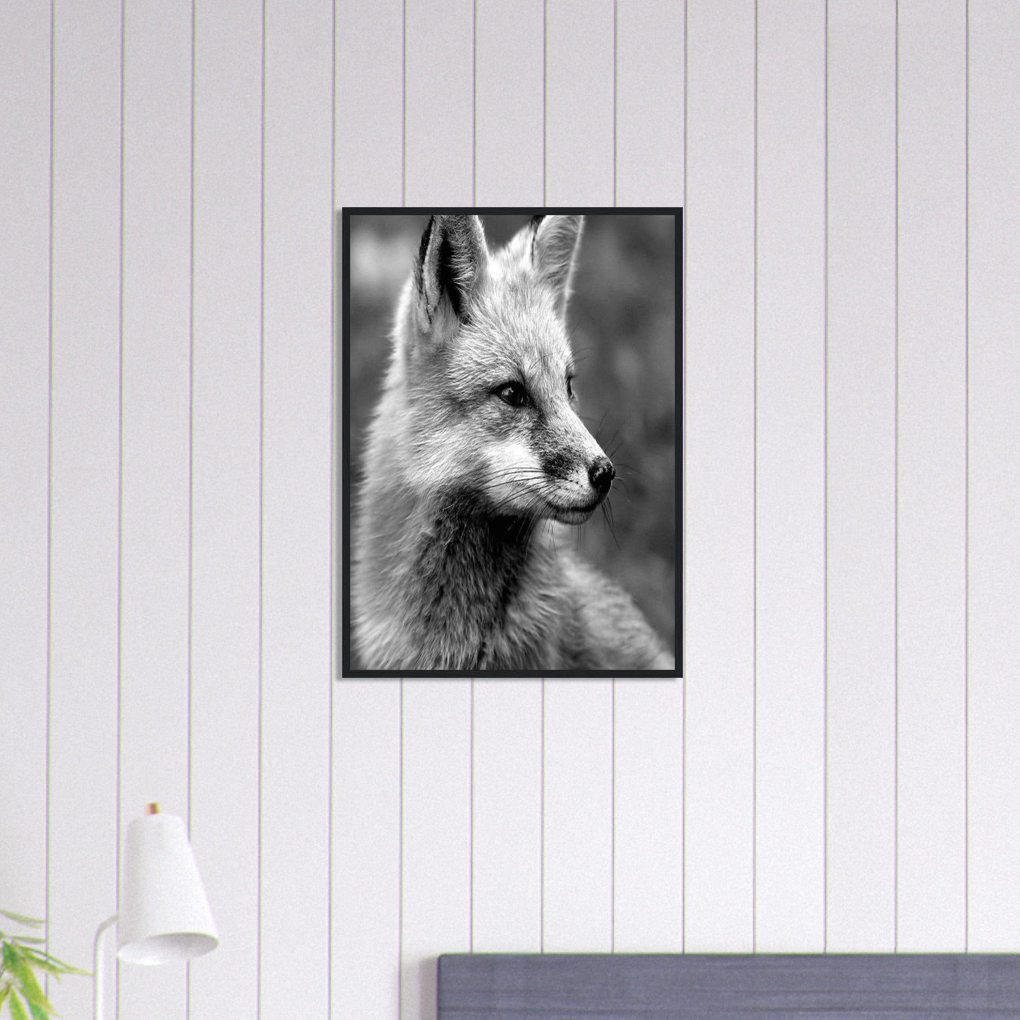Canvanation Print Material 50x70 cm / 20x28″ Tableau Photo Noir Et Blanc-Animaux-Renard