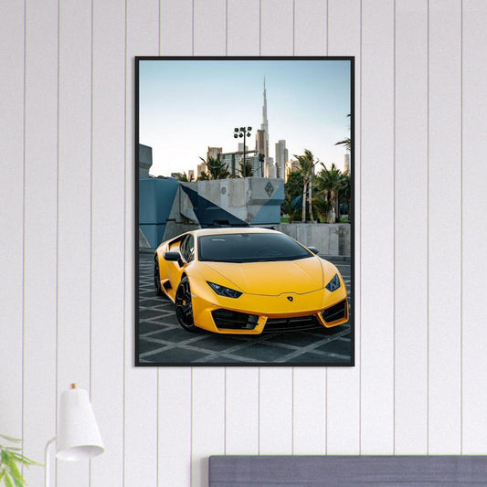 Canvanation Print Material 70x100 cm / 28x40″ Tableau Voiture Lamborghini Jaune