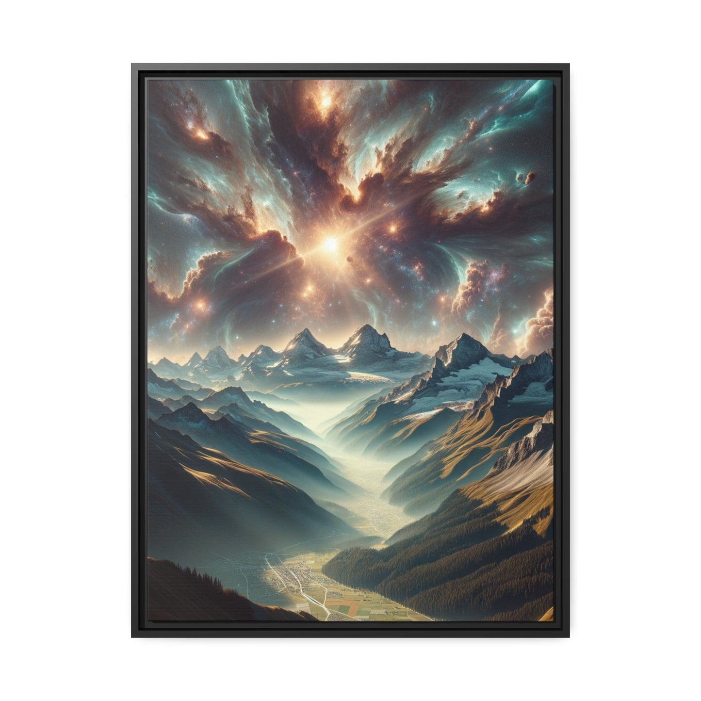 Printify Canvas 61.00 Cm" x 81.30 Cm" (Vertical) Tableau Éclat Éternel : Les Cimes Sculptées par la Lumière