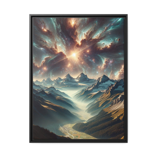 Printify Canvas 61.00 Cm" x 81.30 Cm" (Vertical) Tableau Éclat Éternel : Les Cimes Sculptées par la Lumière