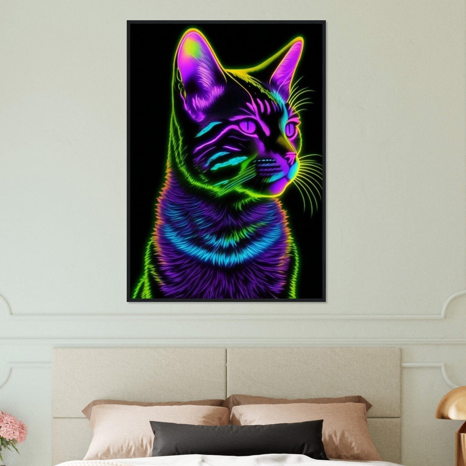 Canvanation Print Material Tableau Chat Pop Art Neon