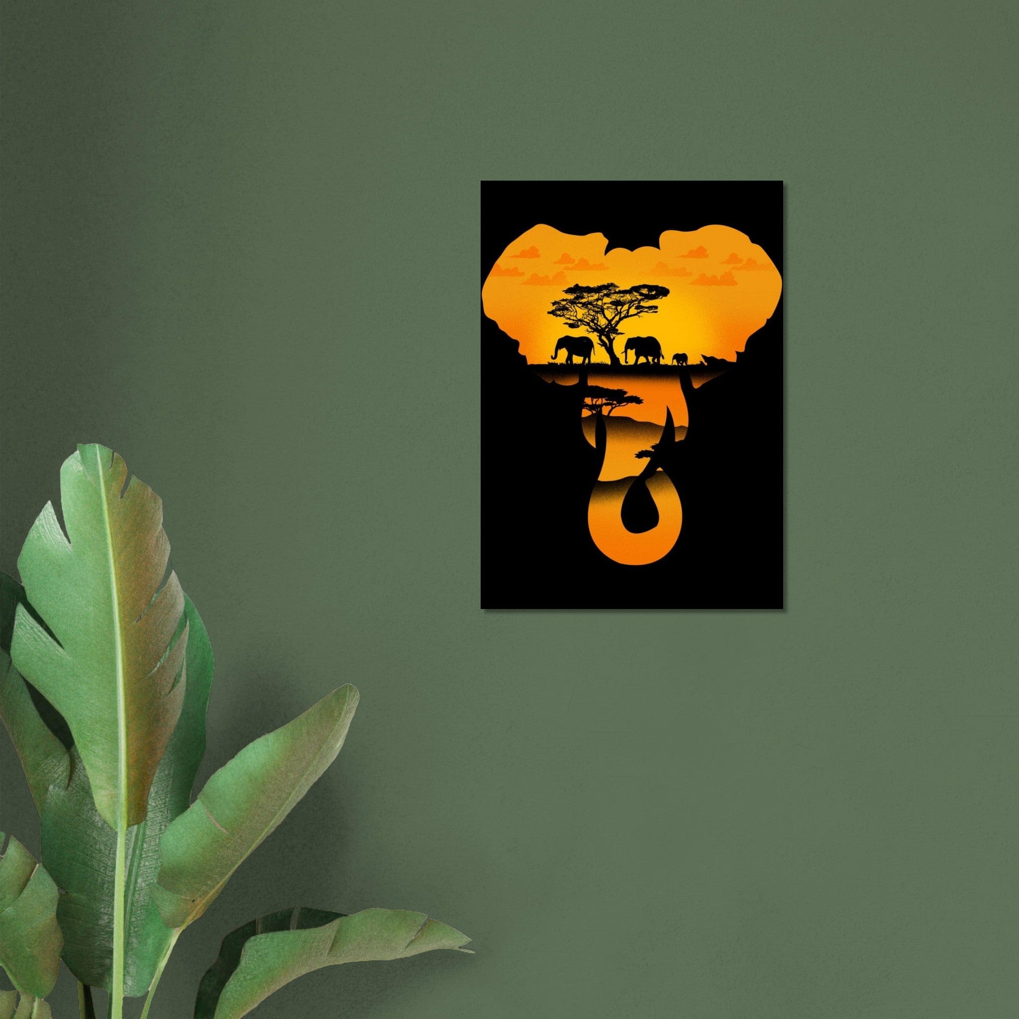 Gelato Print Material Affiche Africaine Elephant Village